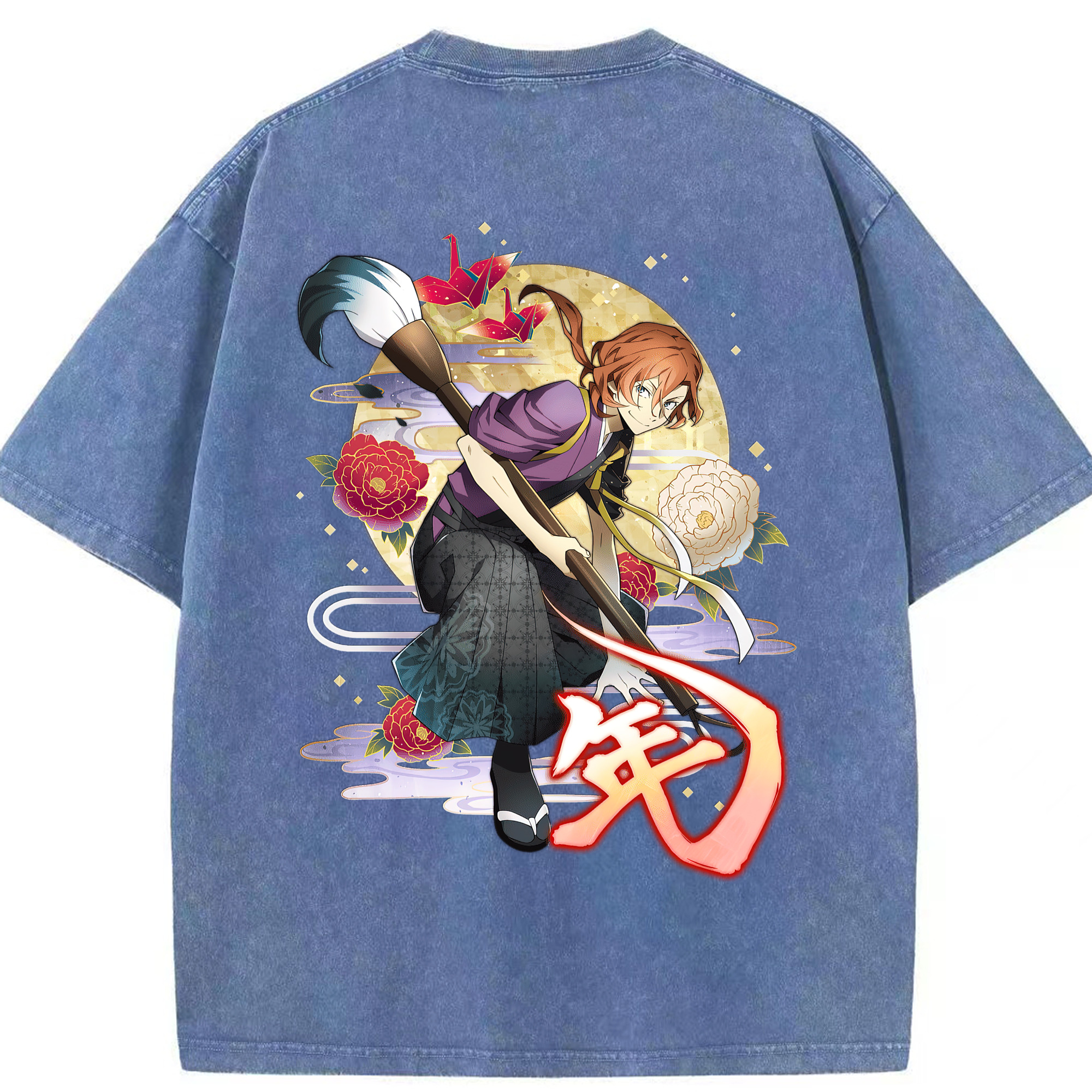 （画像用） 文豪ストレイドッグス Bungo Stray Dogs 綿100% ヴィンテージ風 半袖Tシャツ（背面プリント）