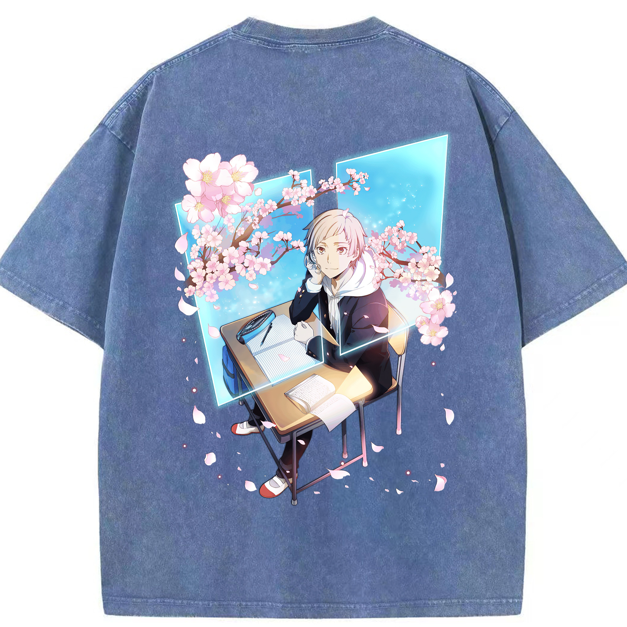 （画像用） 文豪ストレイドッグス Bungo Stray Dogs 綿100% ヴィンテージ風 半袖Tシャツ（背面プリント）