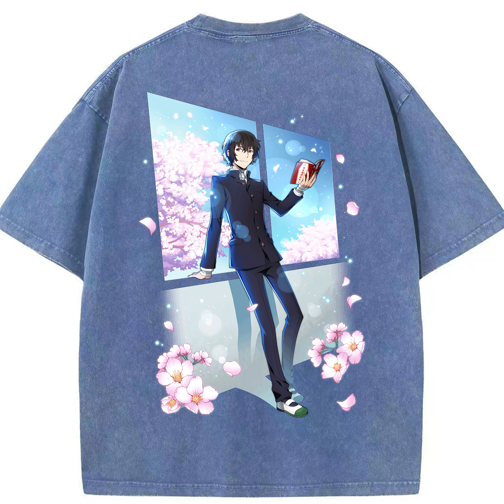 （画像用） 文豪ストレイドッグス Bungo Stray Dogs 綿100% ヴィンテージ風 半袖Tシャツ（背面プリント）