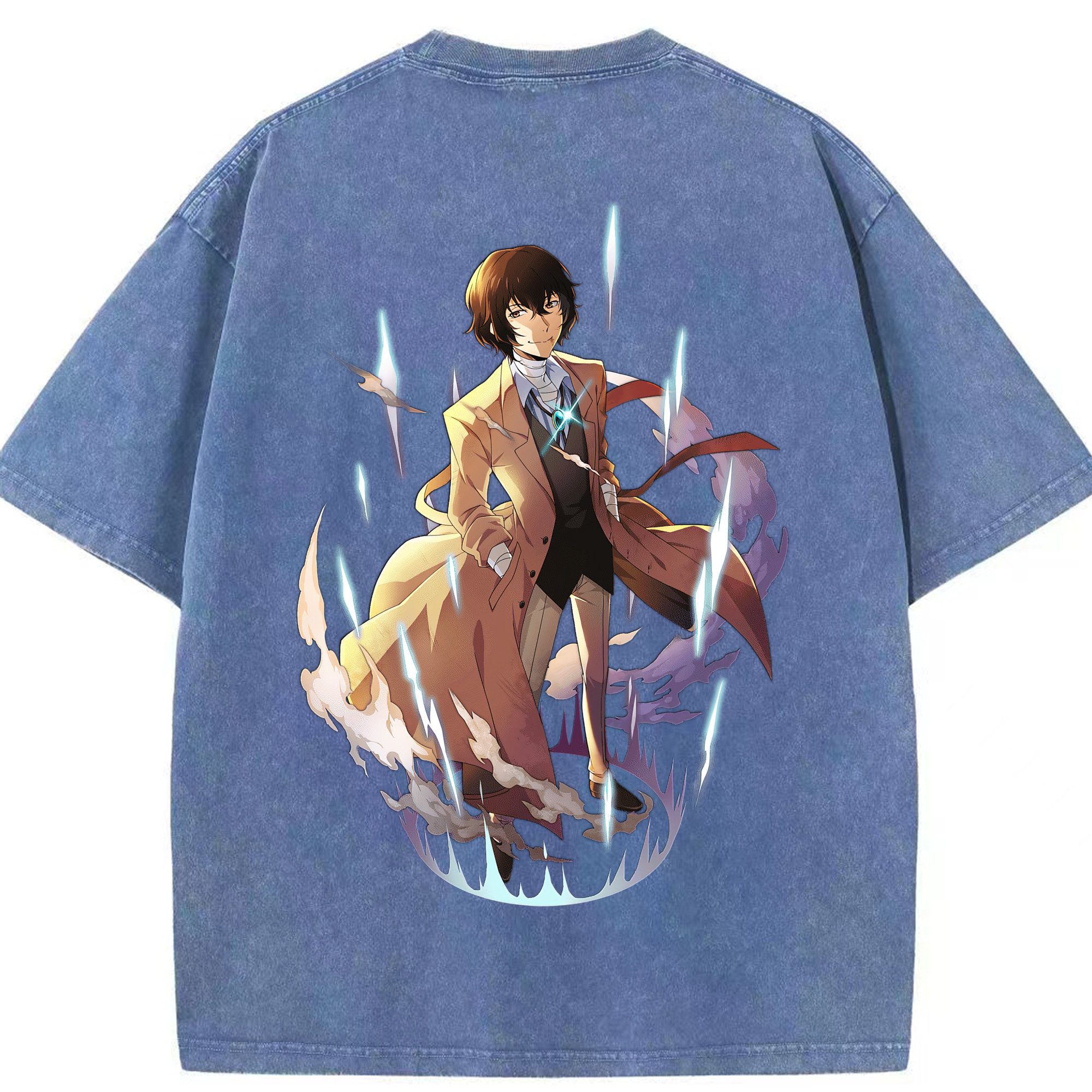 （画像用） 文豪ストレイドッグス Bungo Stray Dogs 綿100% ヴィンテージ風 半袖Tシャツ（背面プリント）