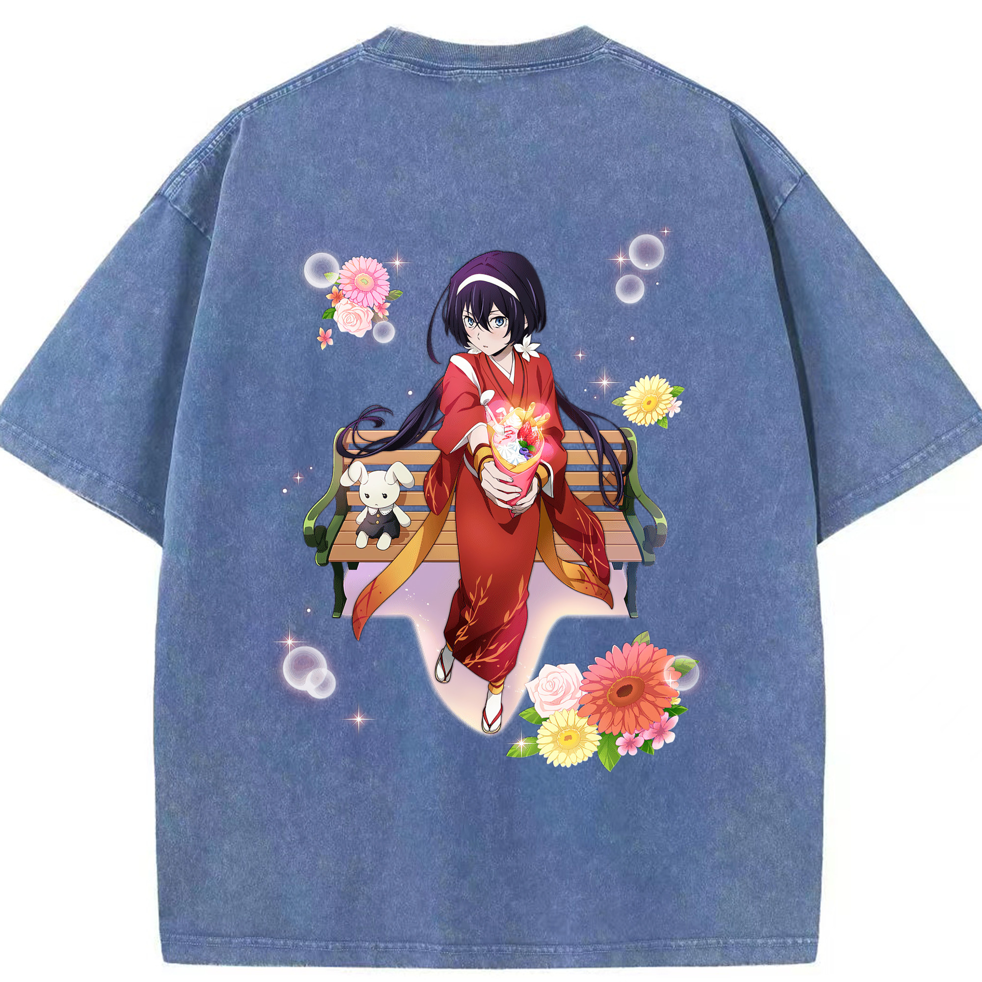 （画像用） 文豪ストレイドッグス Bungo Stray Dogs 綿100% ヴィンテージ風 半袖Tシャツ（背面プリント）