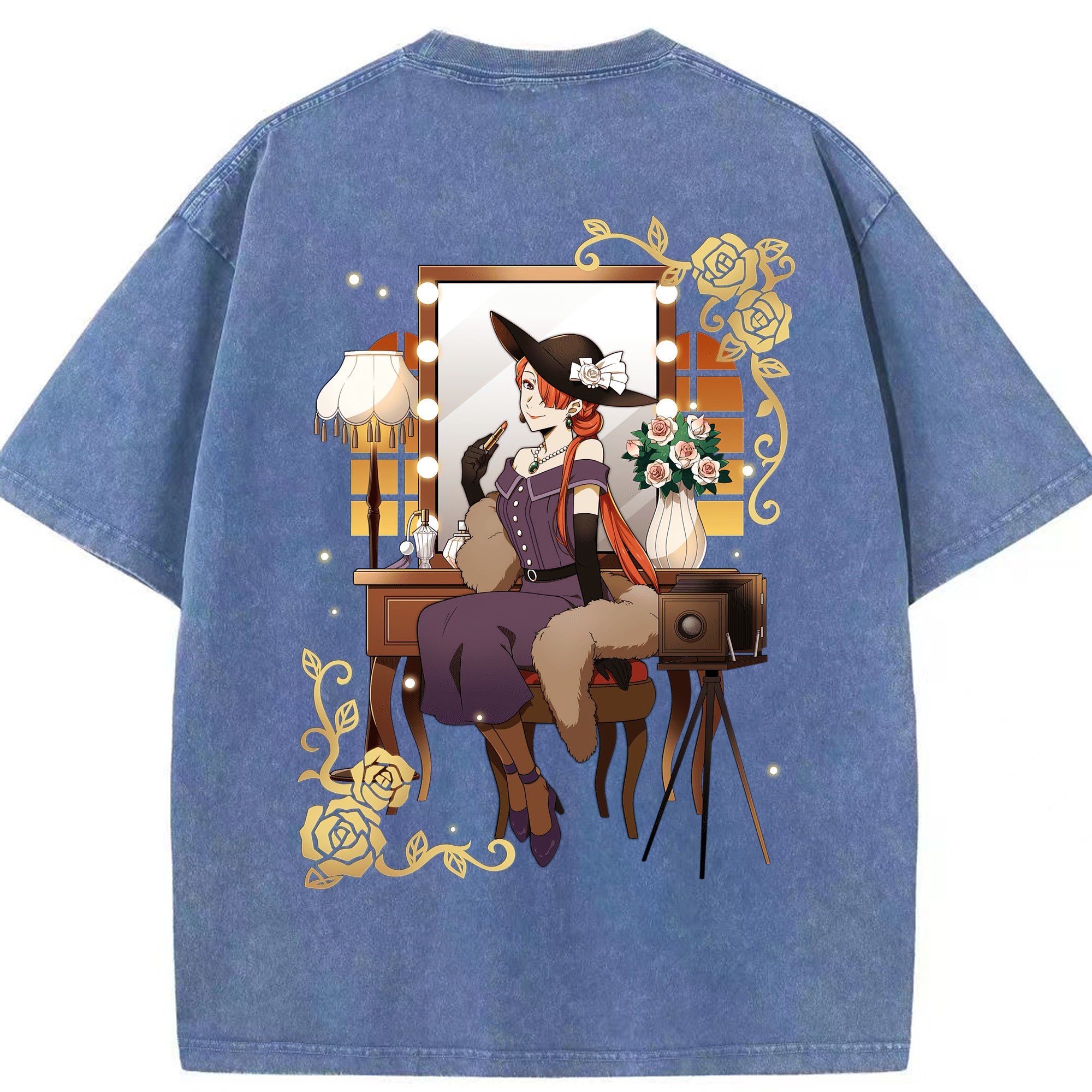 （画像用） 文豪ストレイドッグス Bungo Stray Dogs 綿100% ヴィンテージ風 半袖Tシャツ（背面プリント）
