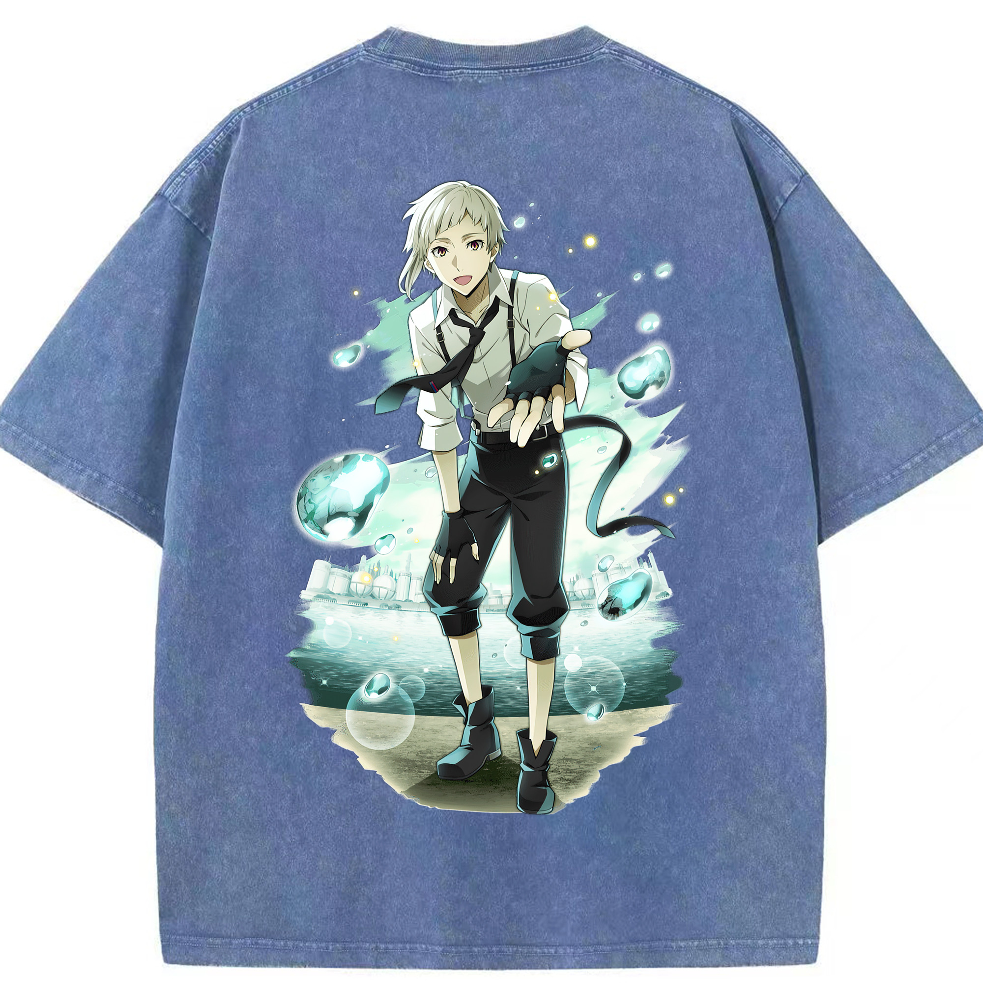 （画像用） 文豪ストレイドッグス Bungo Stray Dogs 綿100% ヴィンテージ風 半袖Tシャツ（背面プリント）