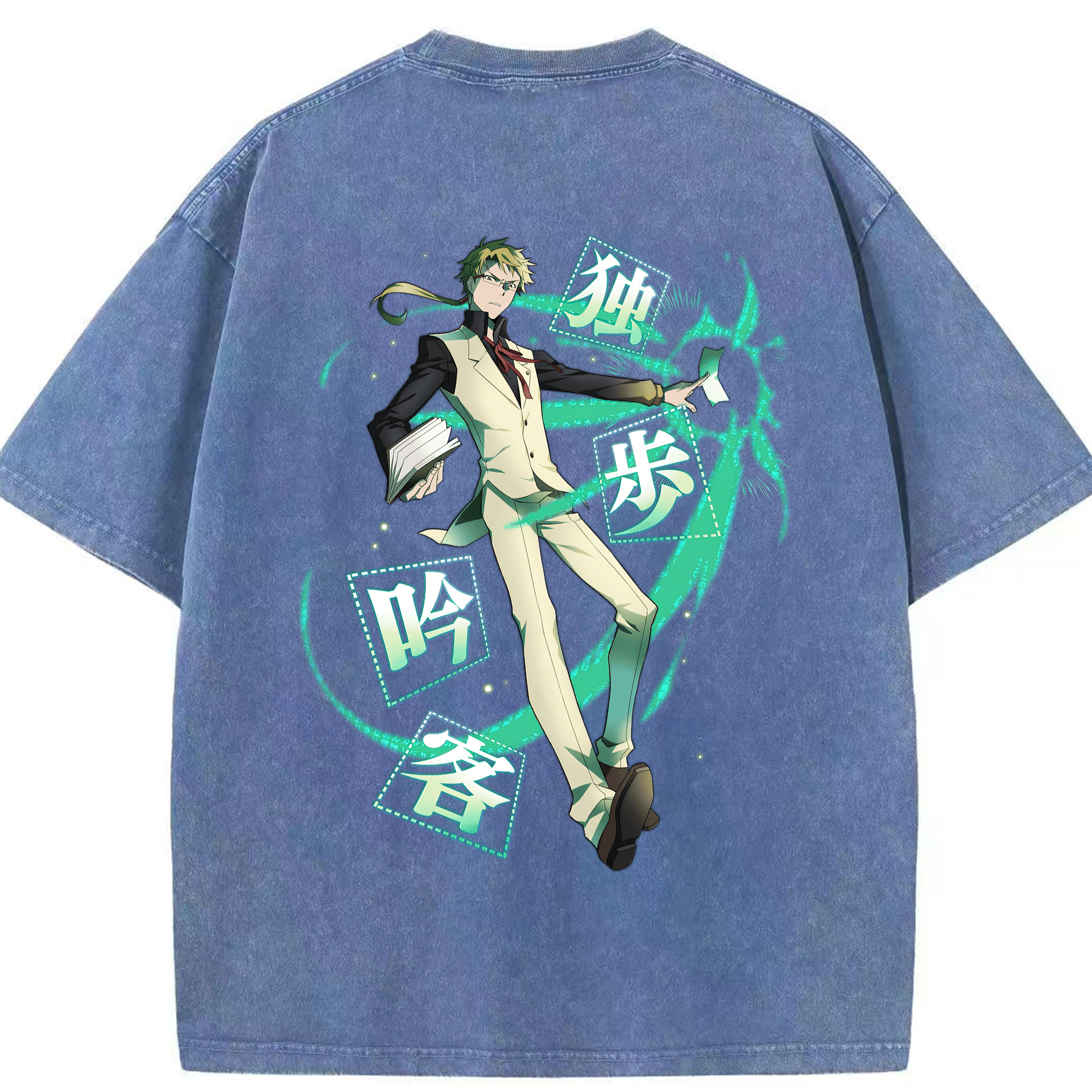 （画像用） 文豪ストレイドッグス Bungo Stray Dogs 綿100% ヴィンテージ風 半袖Tシャツ（背面プリント）