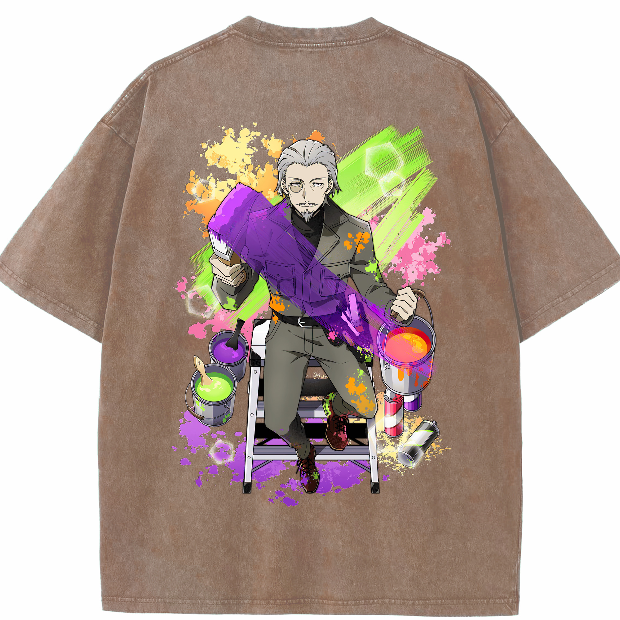 （画像用） 文豪ストレイドッグス Bungo Stray Dogs 綿100% ヴィンテージ風 半袖Tシャツ（背面プリント）