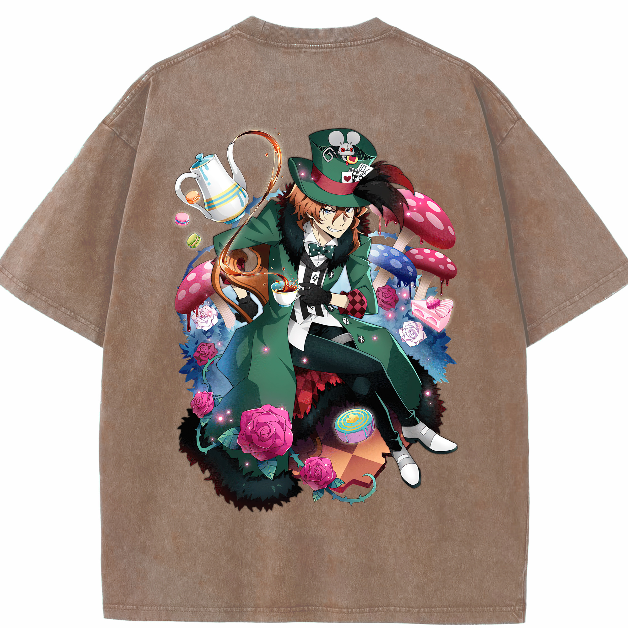 （画像用） 文豪ストレイドッグス Bungo Stray Dogs 綿100% ヴィンテージ風 半袖Tシャツ（背面プリント）