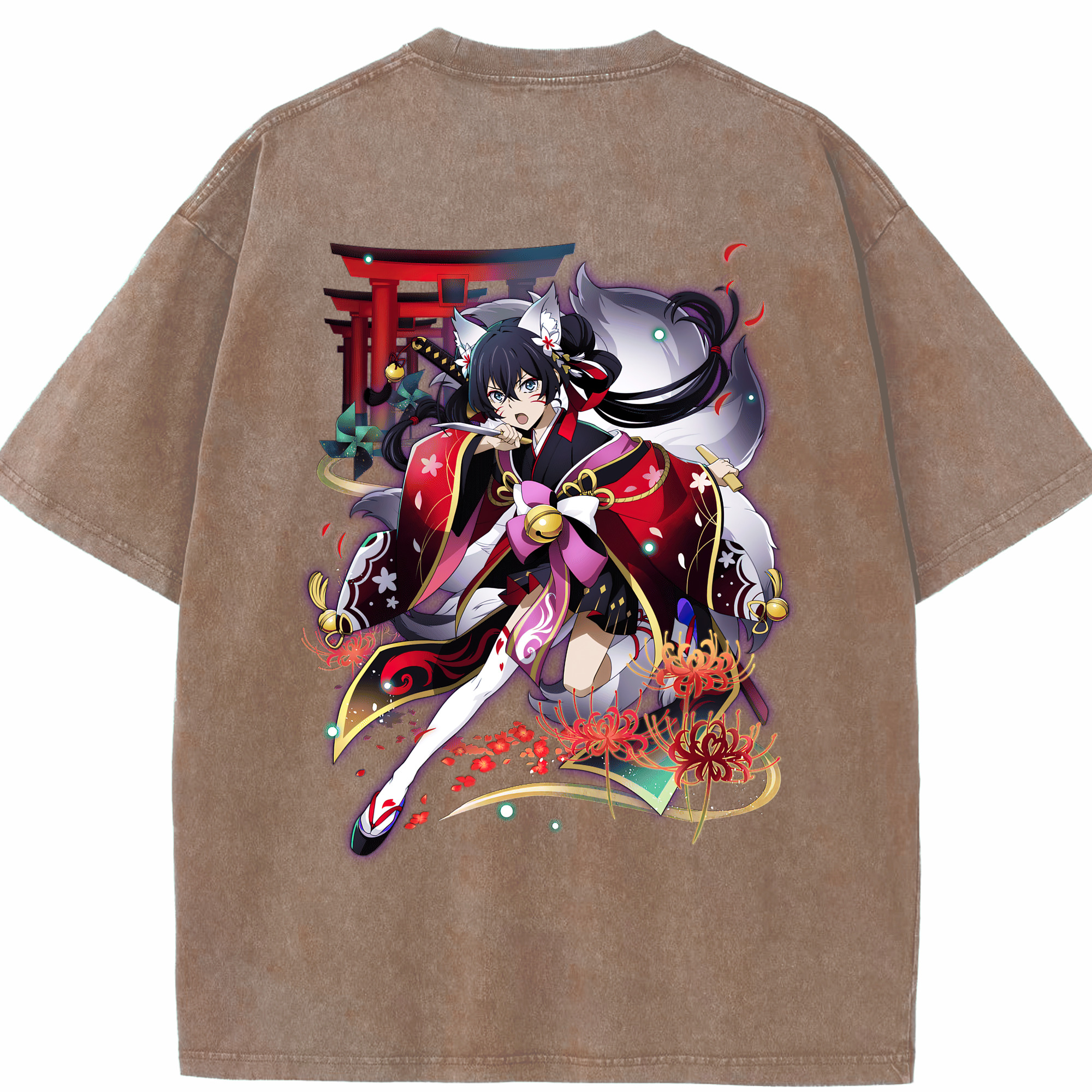（画像用） 文豪ストレイドッグス Bungo Stray Dogs 綿100% ヴィンテージ風 半袖Tシャツ（背面プリント）