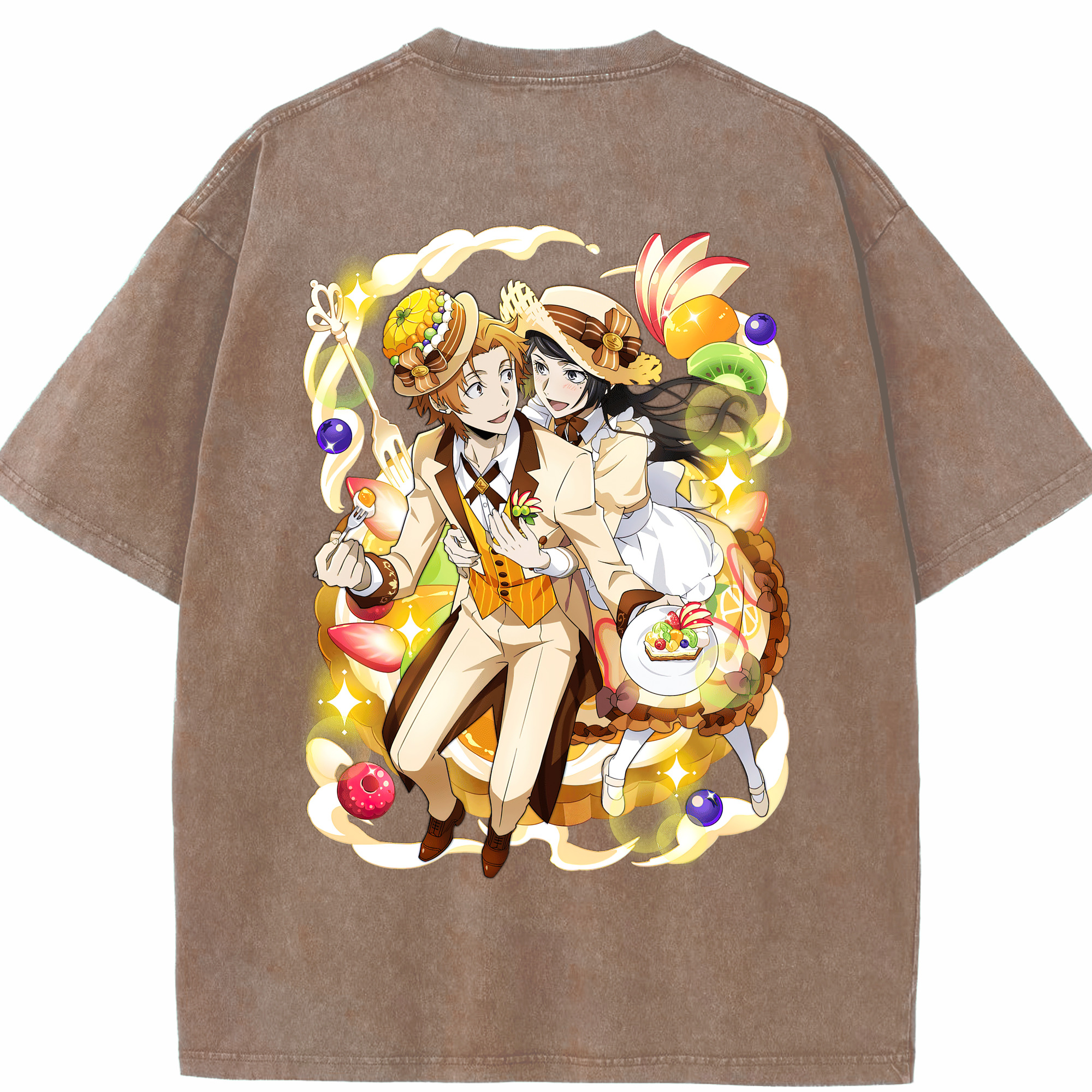 （画像用） 文豪ストレイドッグス Bungo Stray Dogs 綿100% ヴィンテージ風 半袖Tシャツ（背面プリント）