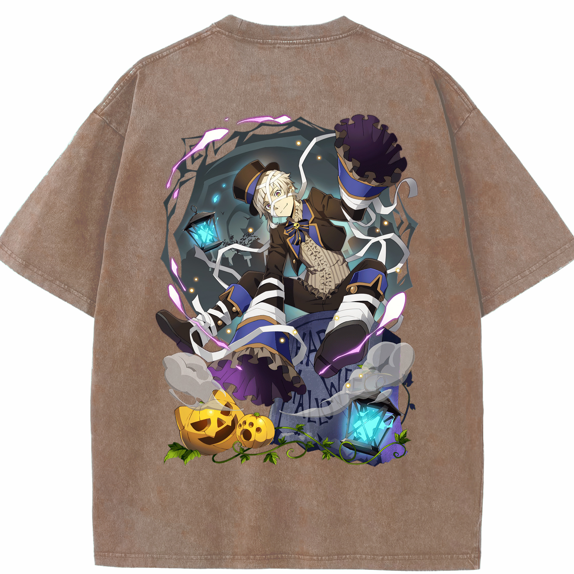 （画像用） 文豪ストレイドッグス Bungo Stray Dogs 綿100% ヴィンテージ風 半袖Tシャツ（背面プリント）