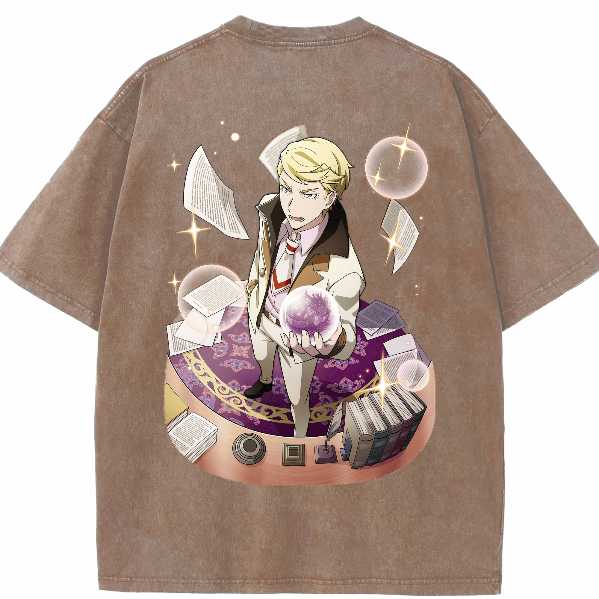（画像用） 文豪ストレイドッグス Bungo Stray Dogs 綿100% ヴィンテージ風 半袖Tシャツ（背面プリント）
