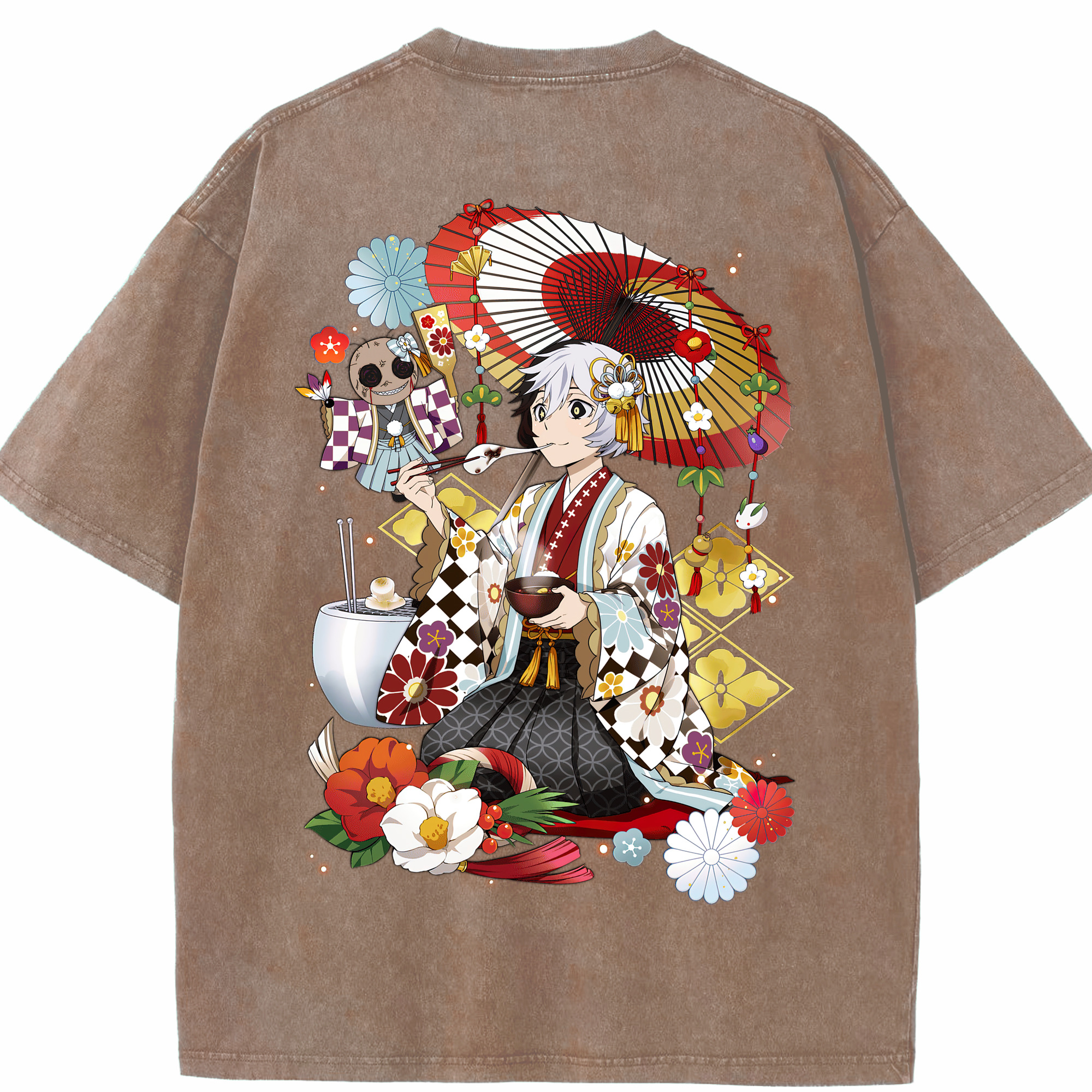 （画像用） 文豪ストレイドッグス Bungo Stray Dogs 綿100% ヴィンテージ風 半袖Tシャツ（背面プリント）