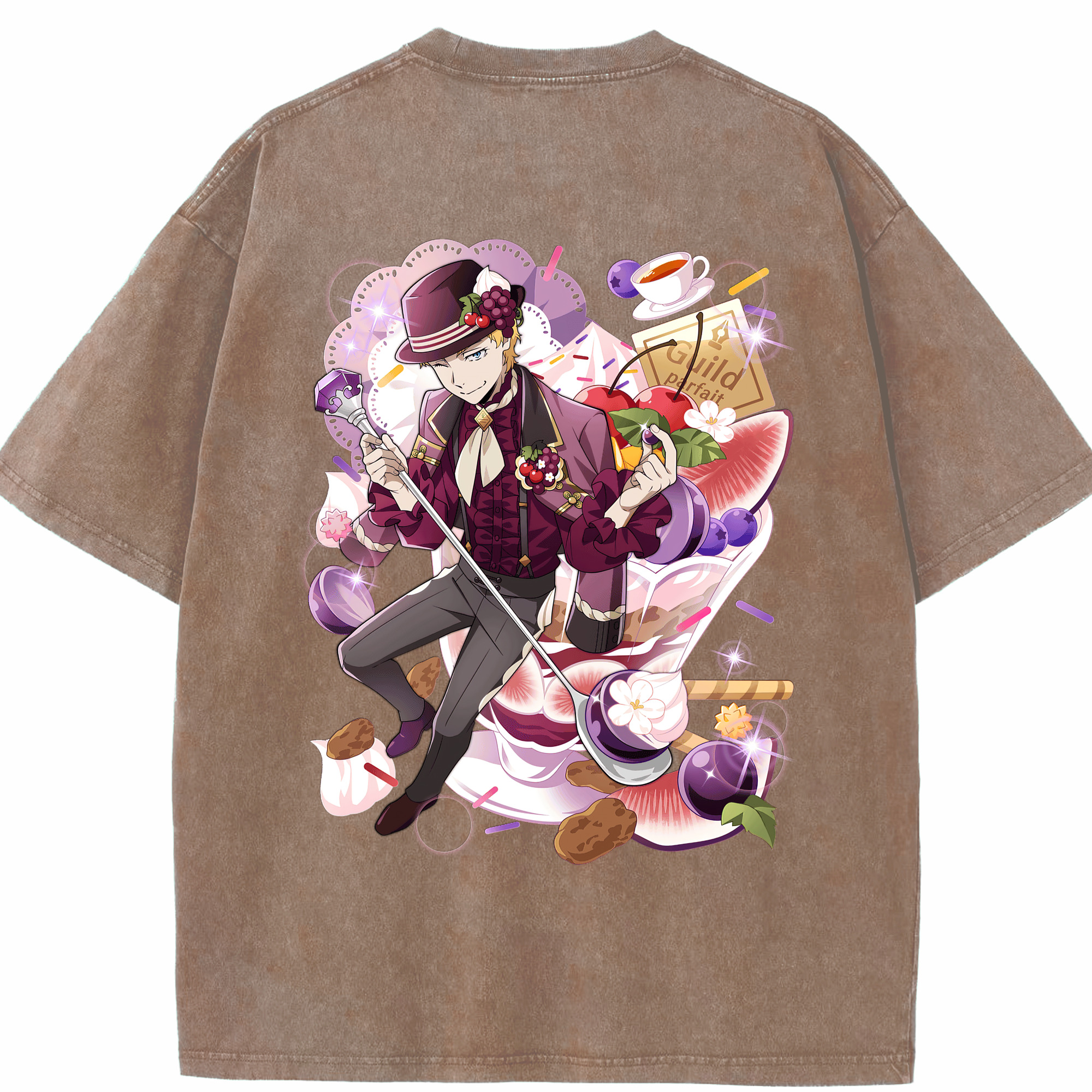 （画像用） 文豪ストレイドッグス Bungo Stray Dogs 綿100% ヴィンテージ風 半袖Tシャツ（背面プリント）
