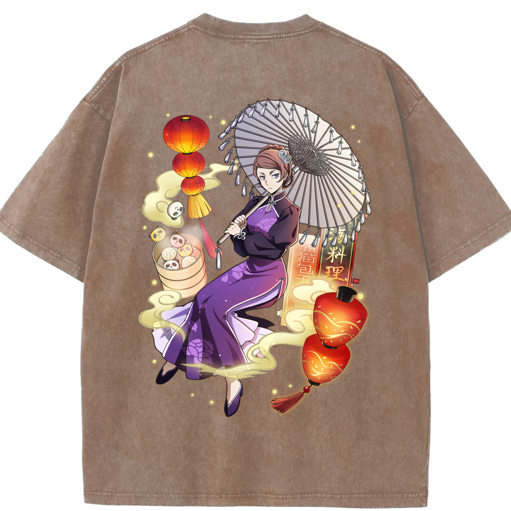 （画像用） 文豪ストレイドッグス Bungo Stray Dogs 綿100% ヴィンテージ風 半袖Tシャツ（背面プリント）