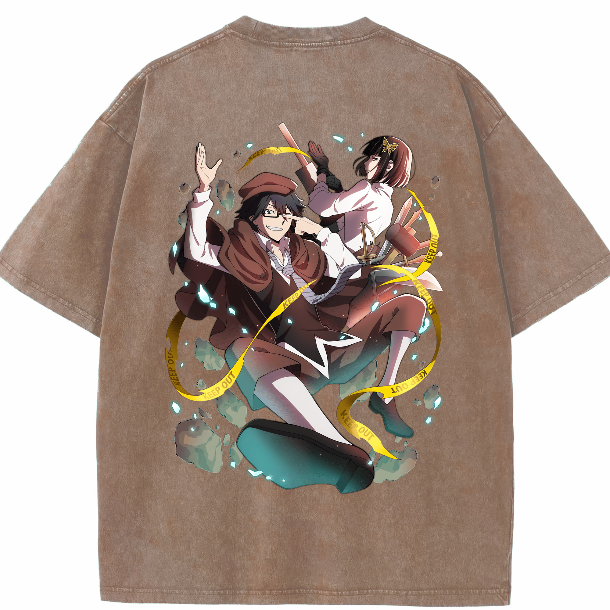 （画像用） 文豪ストレイドッグス Bungo Stray Dogs 綿100% ヴィンテージ風 半袖Tシャツ（背面プリント）