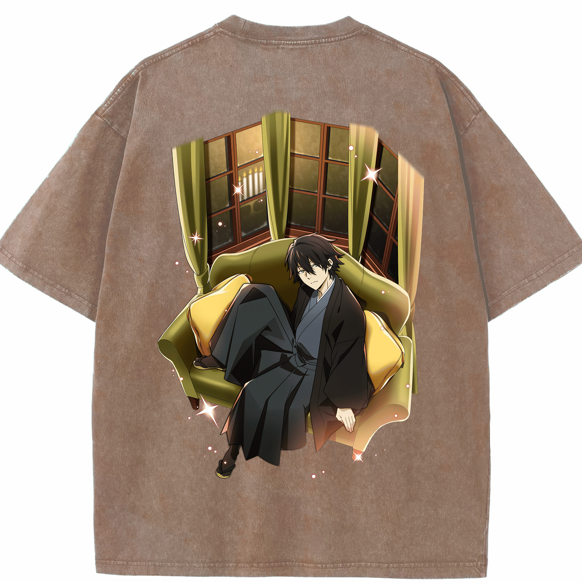 （画像用） 文豪ストレイドッグス Bungo Stray Dogs 綿100% ヴィンテージ風 半袖Tシャツ（背面プリント）