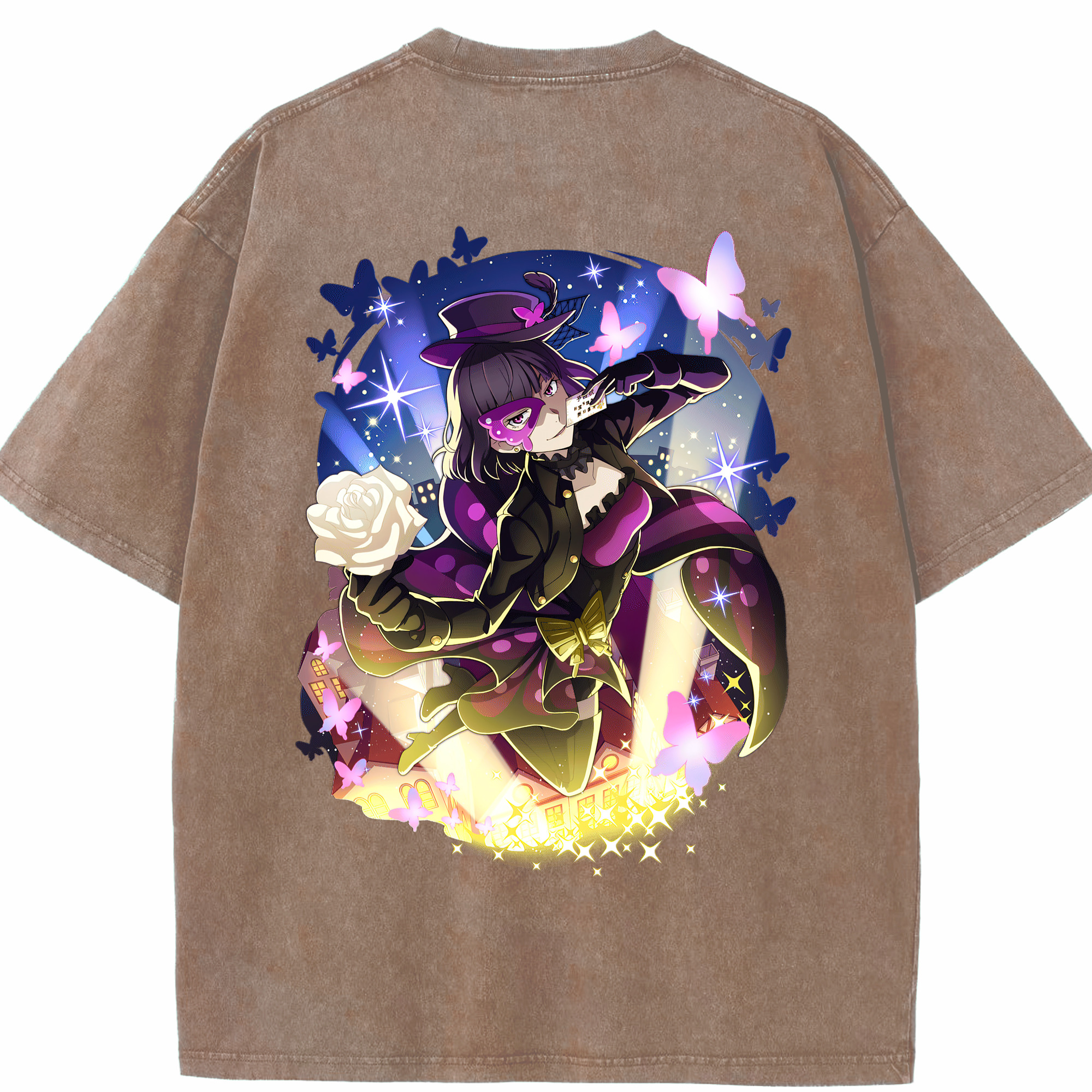 （画像用） 文豪ストレイドッグス Bungo Stray Dogs 綿100% ヴィンテージ風 半袖Tシャツ（背面プリント）