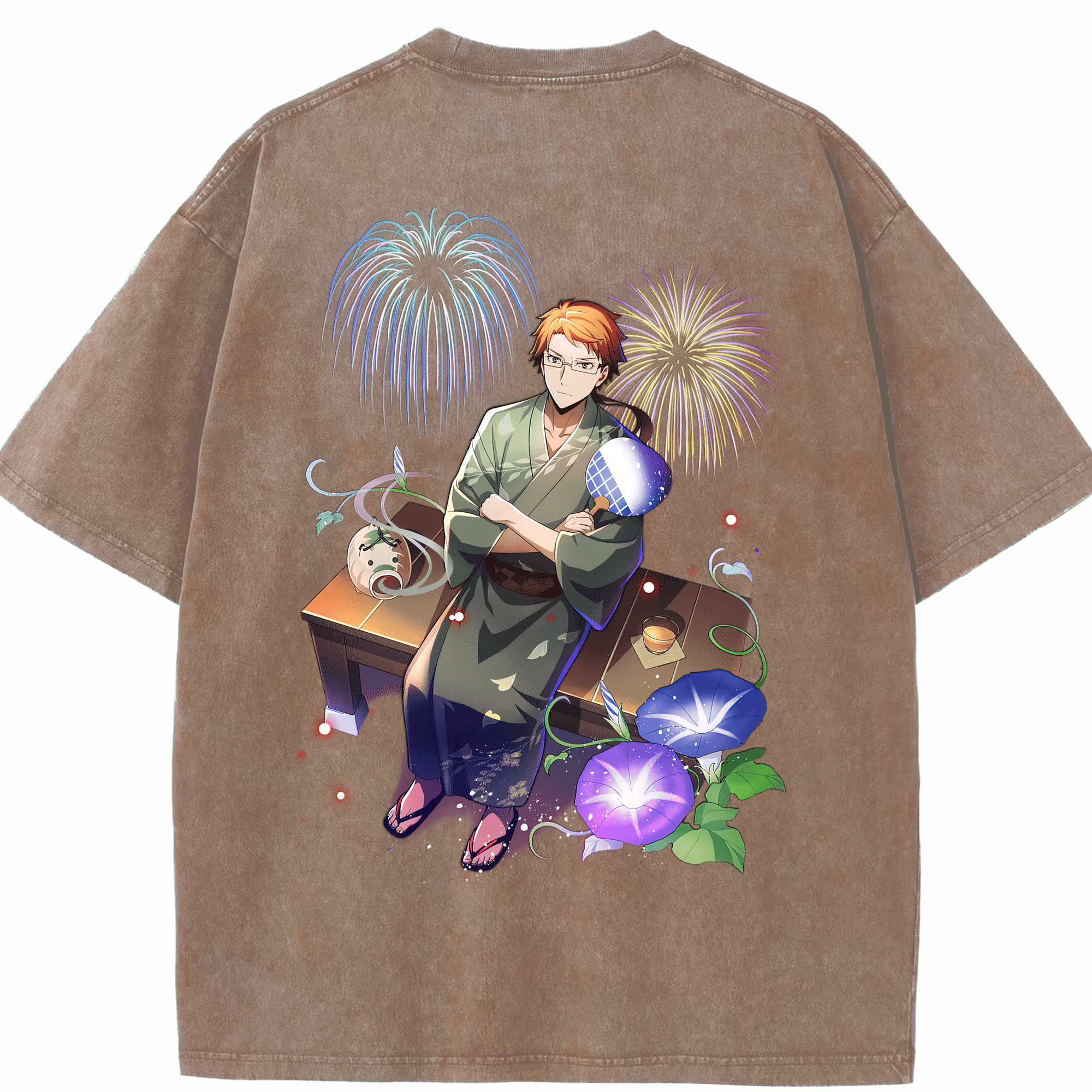 （画像用） 文豪ストレイドッグス Bungo Stray Dogs 綿100% ヴィンテージ風 半袖Tシャツ（背面プリント）