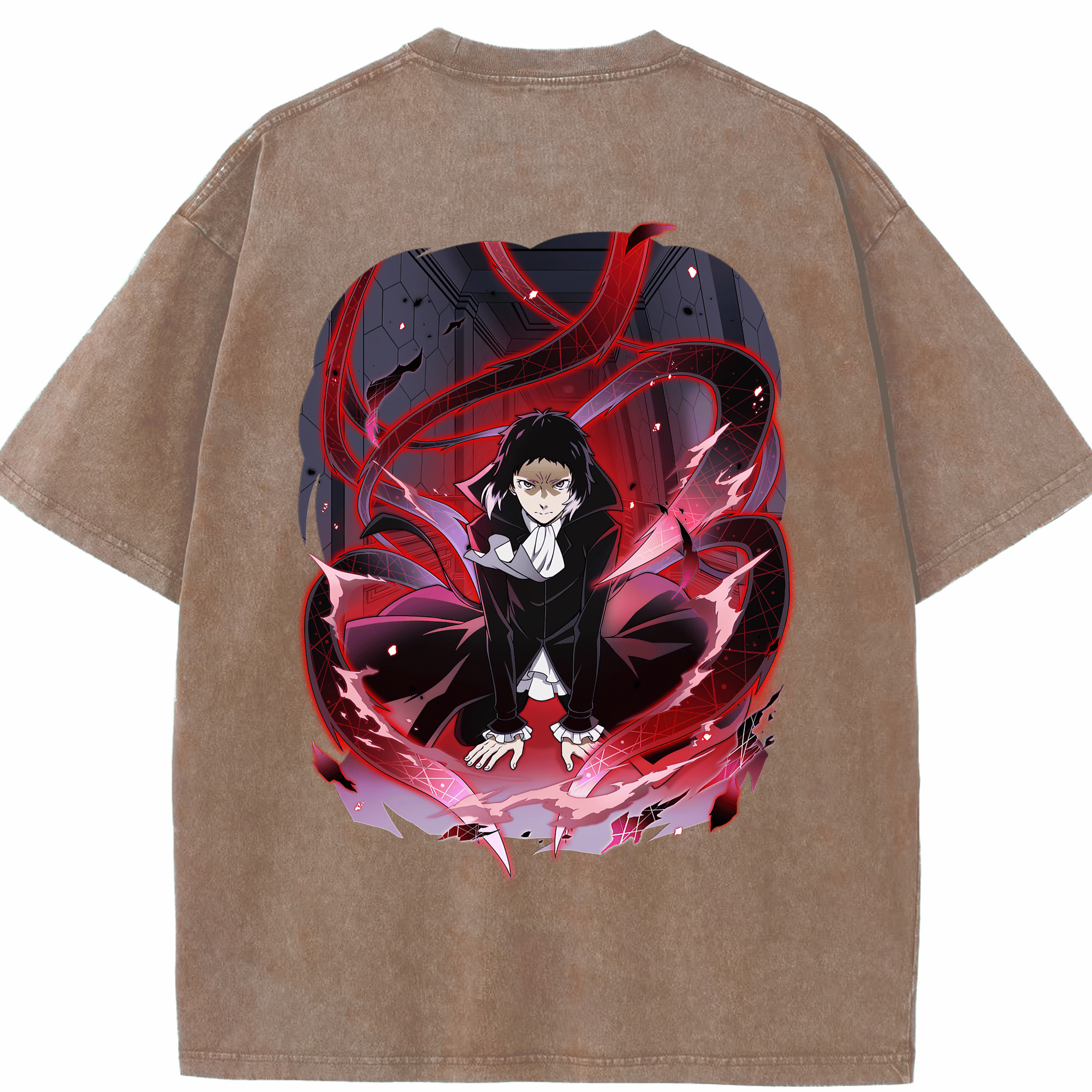 （画像用） 文豪ストレイドッグス Bungo Stray Dogs 綿100% ヴィンテージ風 半袖Tシャツ（背面プリント）