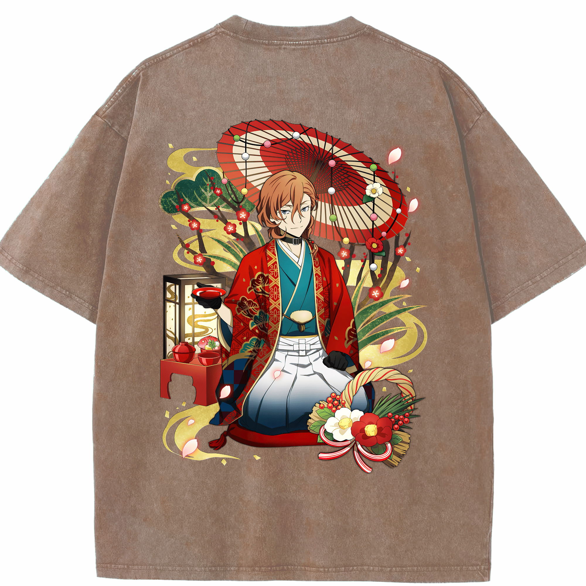 （画像用） 文豪ストレイドッグス Bungo Stray Dogs 綿100% ヴィンテージ風 半袖Tシャツ（背面プリント）