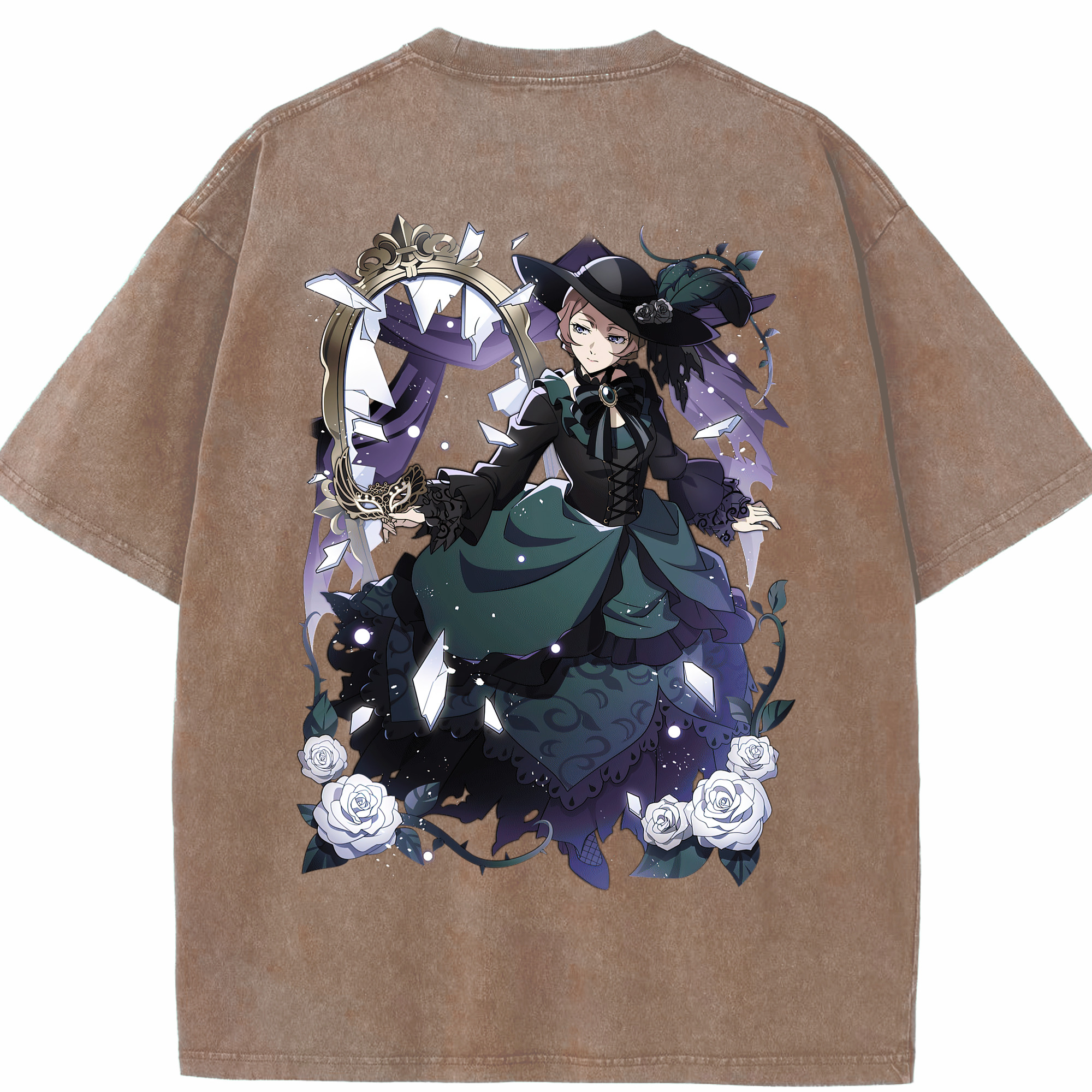 （画像用） 文豪ストレイドッグス Bungo Stray Dogs 綿100% ヴィンテージ風 半袖Tシャツ（背面プリント）