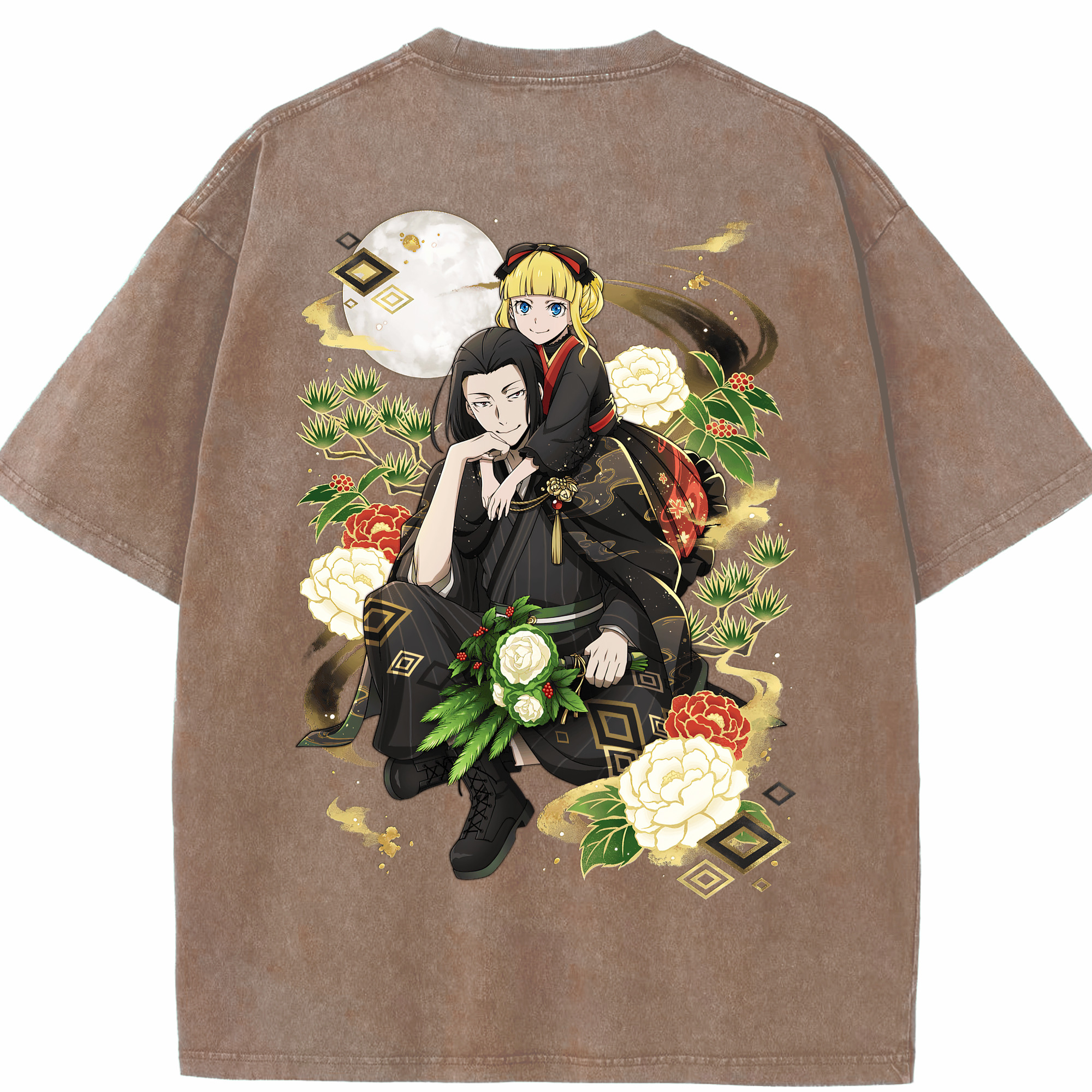 （画像用） 文豪ストレイドッグス Bungo Stray Dogs 綿100% ヴィンテージ風 半袖Tシャツ（背面プリント）