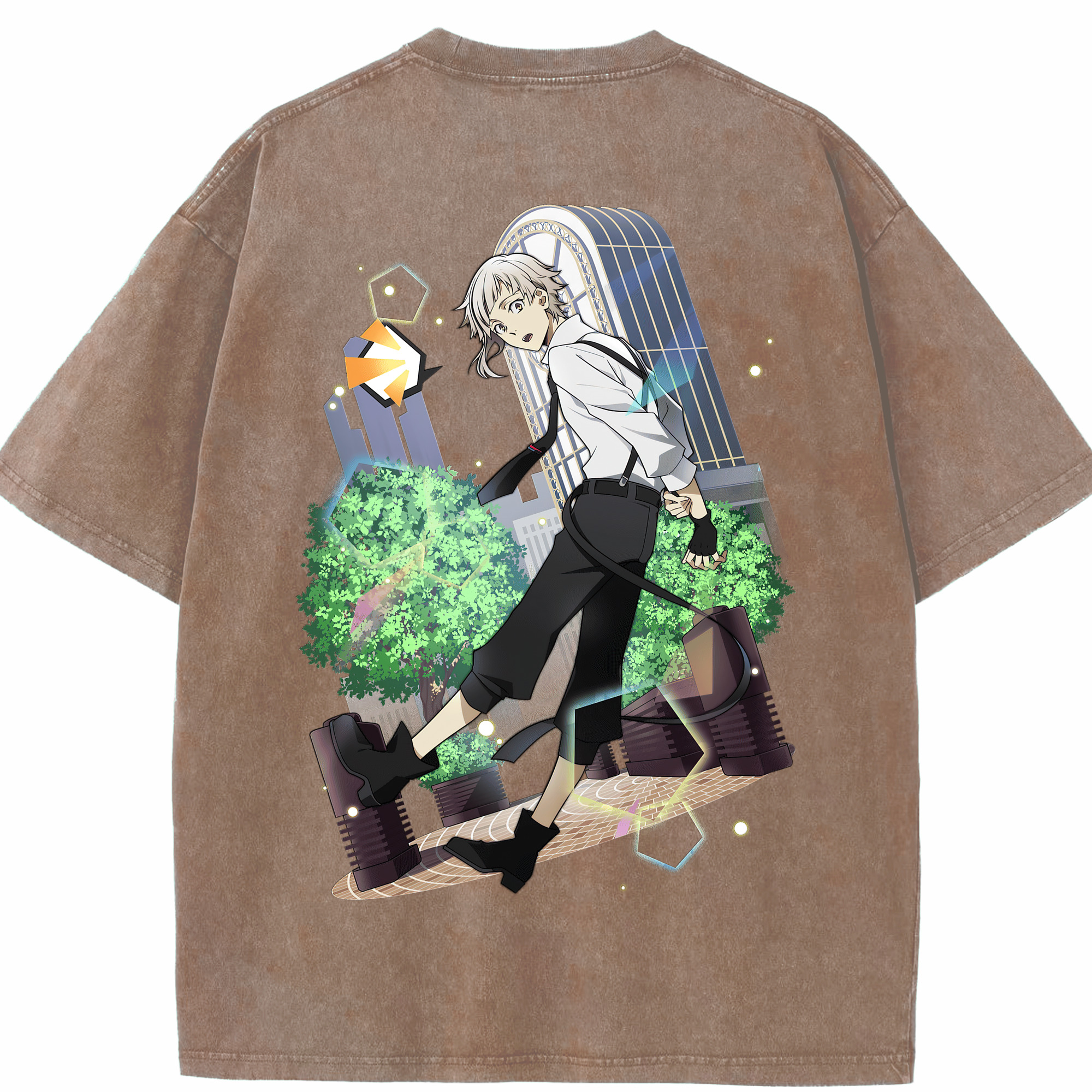 （画像用） 文豪ストレイドッグス Bungo Stray Dogs 綿100% ヴィンテージ風 半袖Tシャツ（背面プリント）