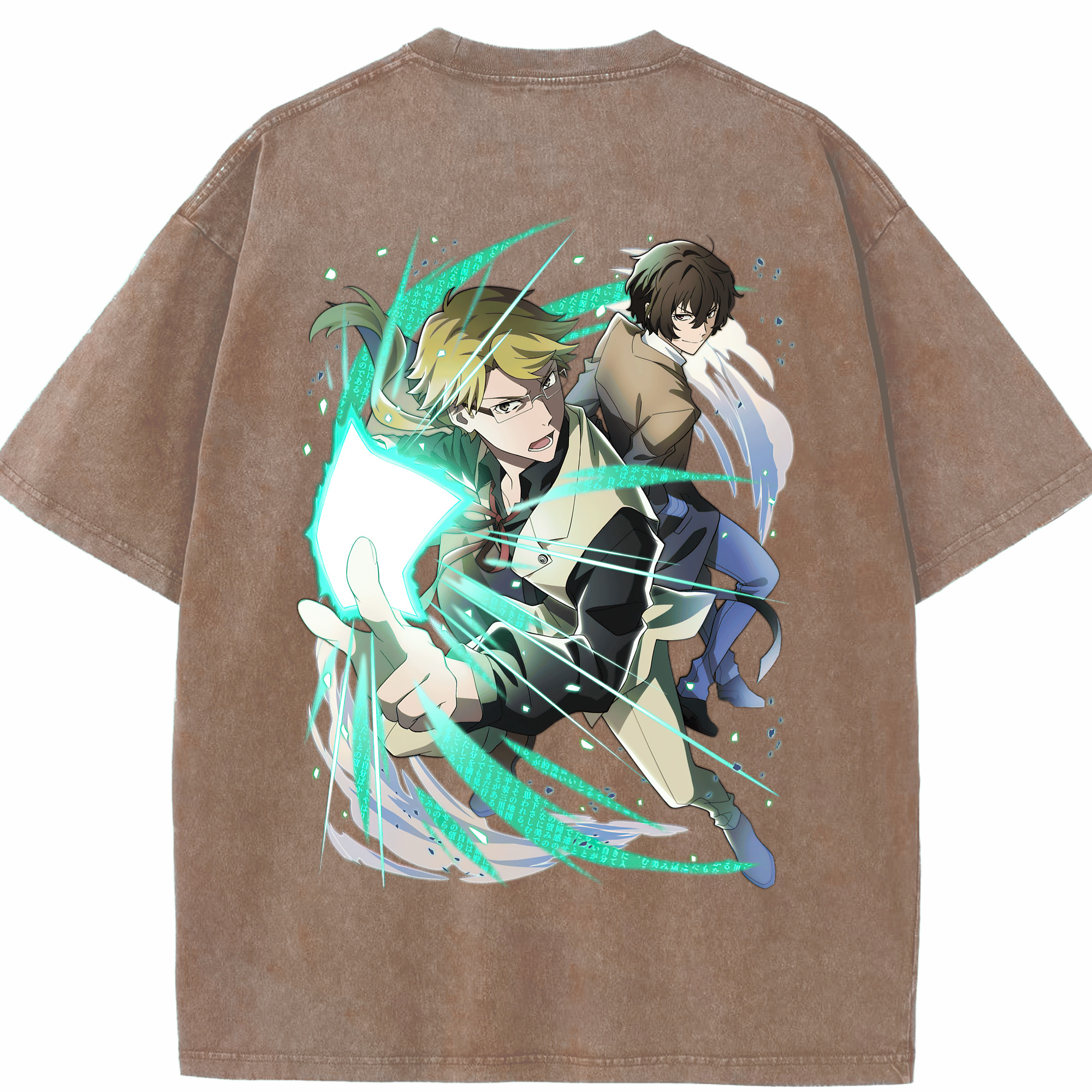 （画像用） 文豪ストレイドッグス Bungo Stray Dogs 綿100% ヴィンテージ風 半袖Tシャツ（背面プリント）