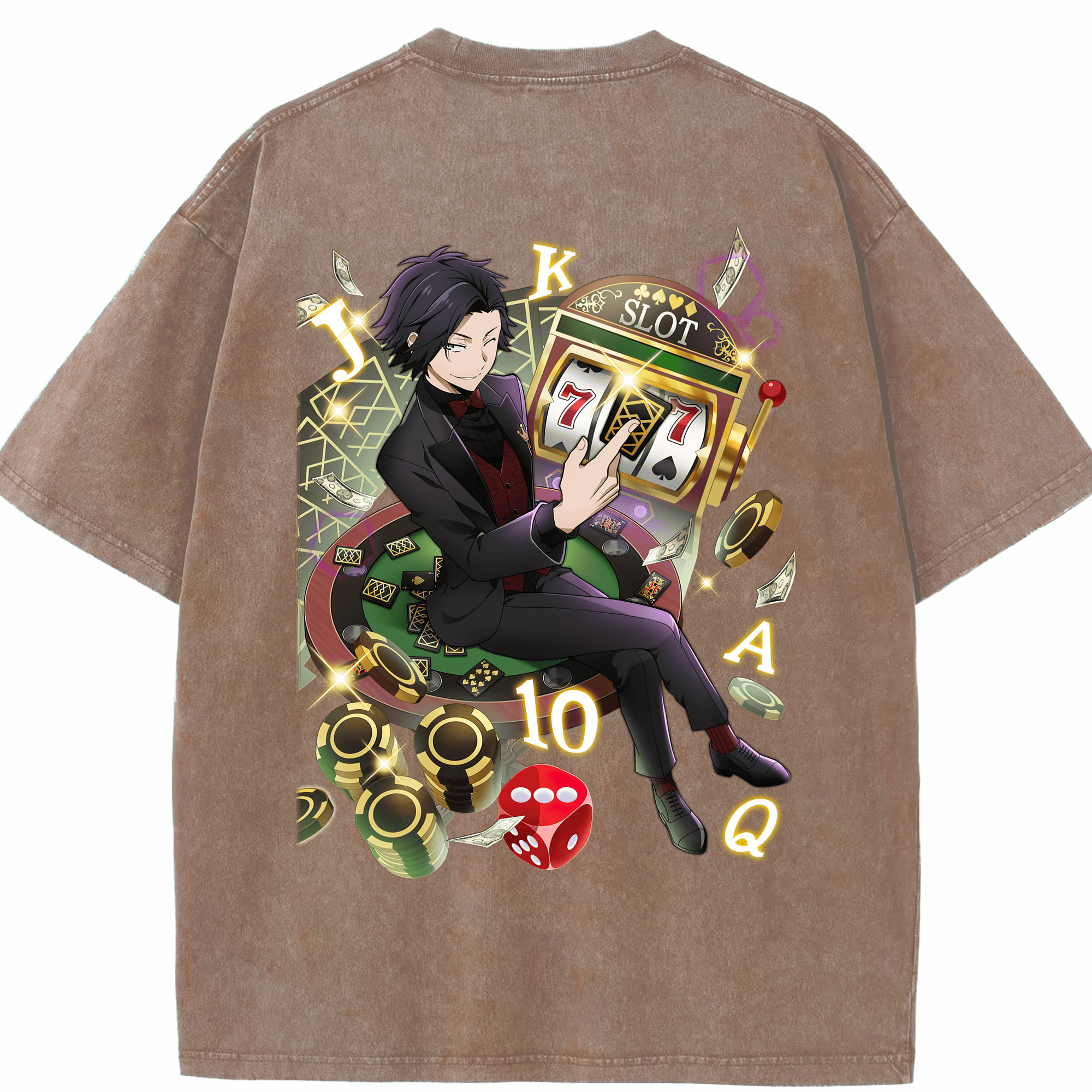 （画像用） 文豪ストレイドッグス Bungo Stray Dogs 綿100% ヴィンテージ風 半袖Tシャツ（背面プリント）