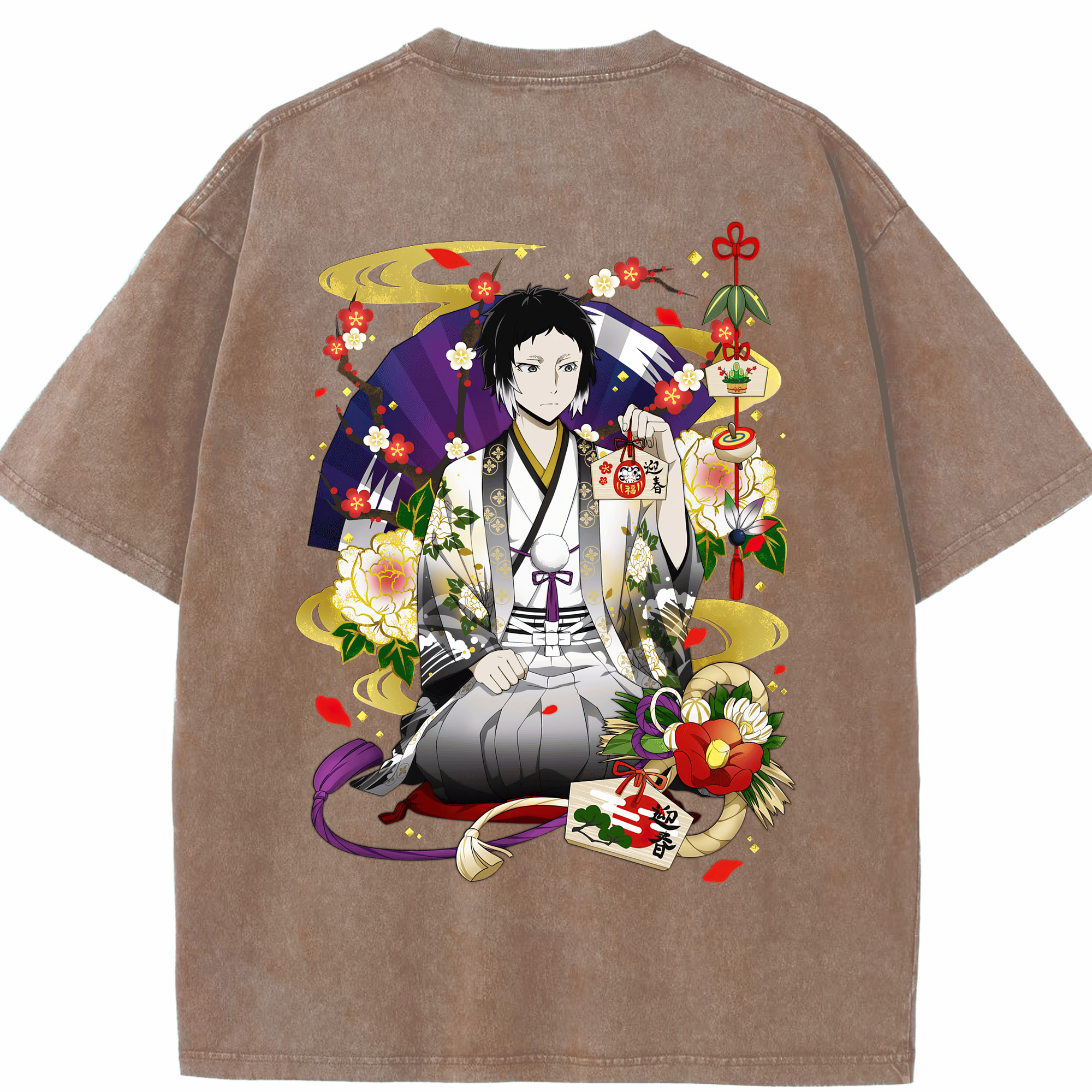 （画像用） 文豪ストレイドッグス Bungo Stray Dogs 綿100% ヴィンテージ風 半袖Tシャツ（背面プリント）