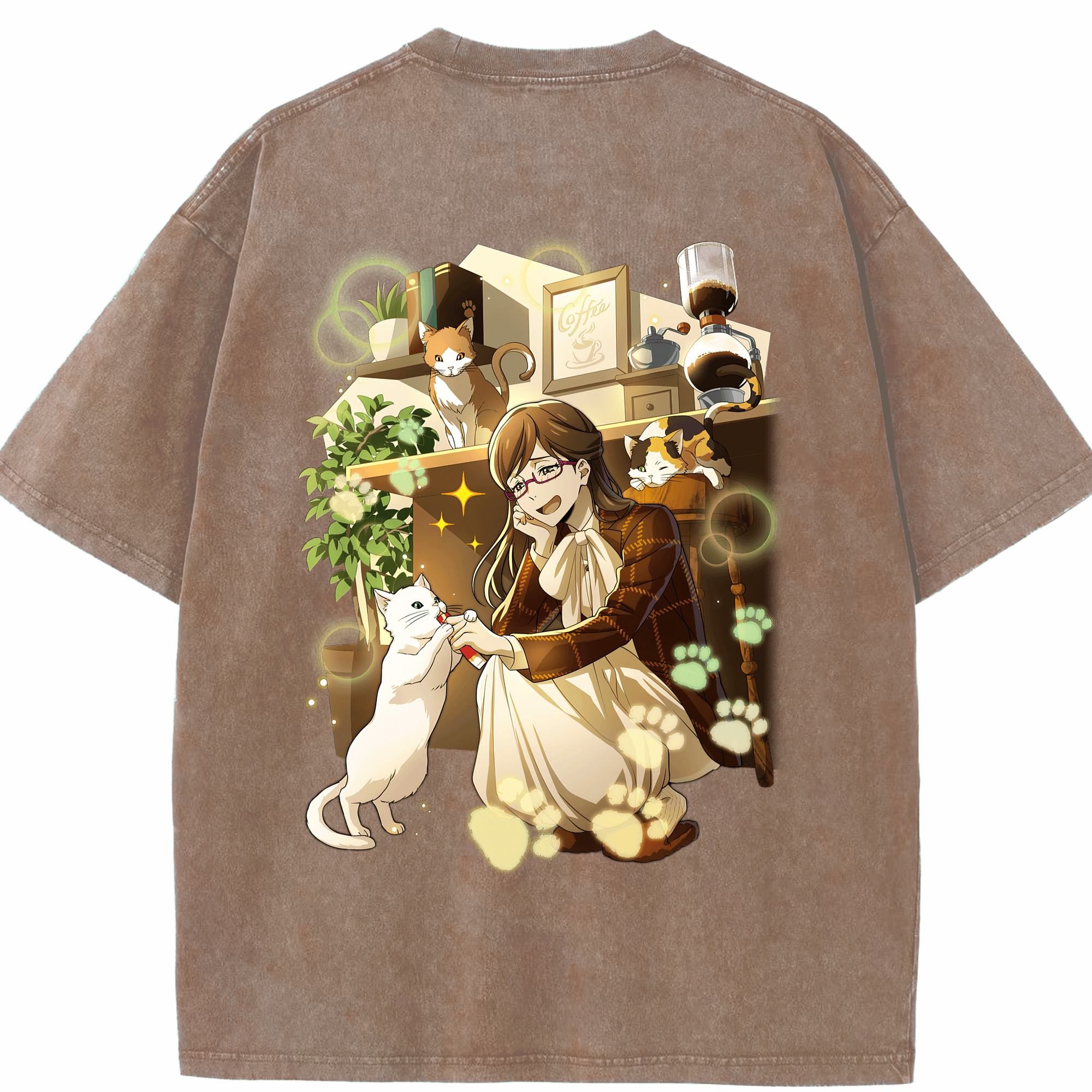 （画像用） 文豪ストレイドッグス Bungo Stray Dogs 綿100% ヴィンテージ風 半袖Tシャツ（背面プリント）