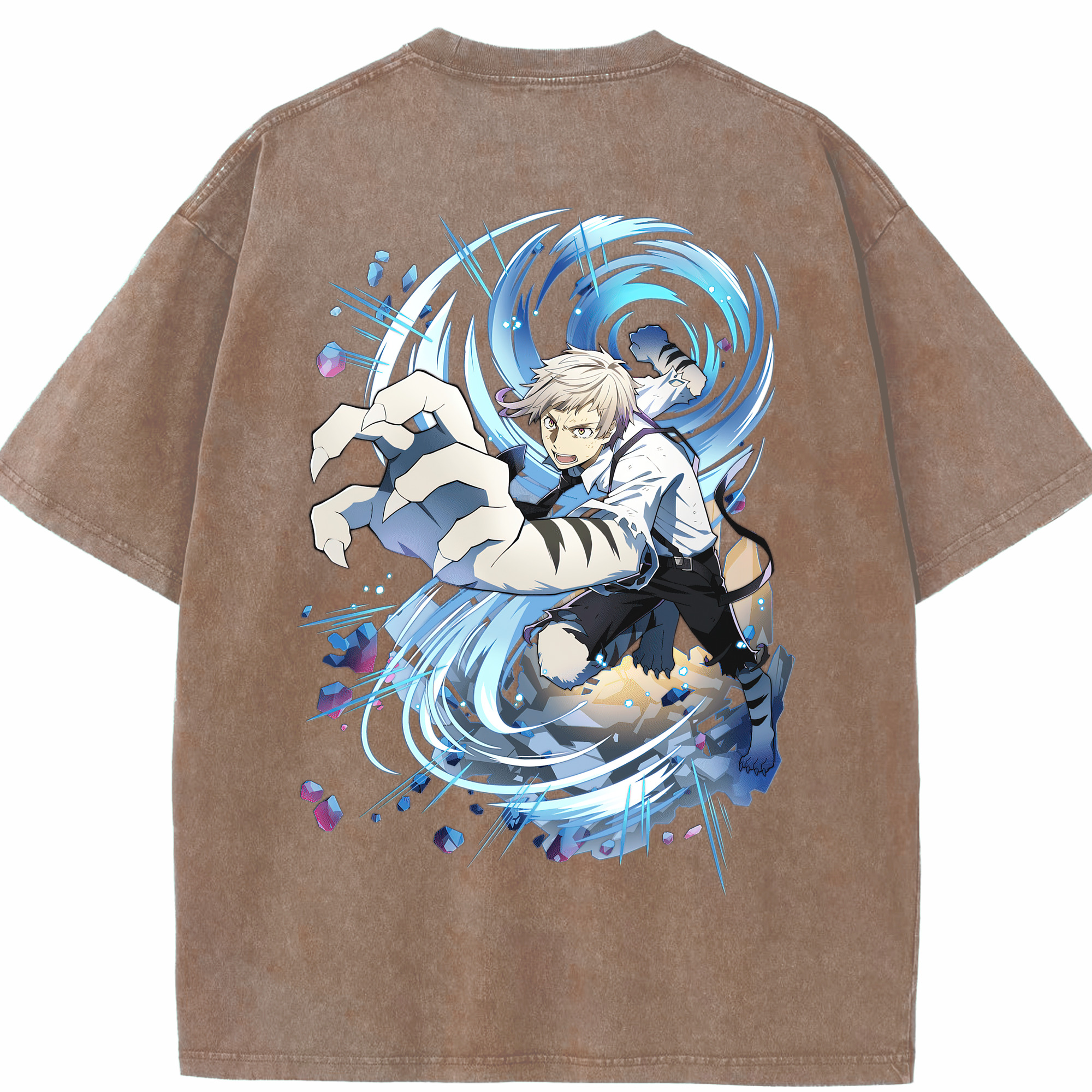 （画像用） 文豪ストレイドッグス Bungo Stray Dogs 綿100% ヴィンテージ風 半袖Tシャツ（背面プリント）