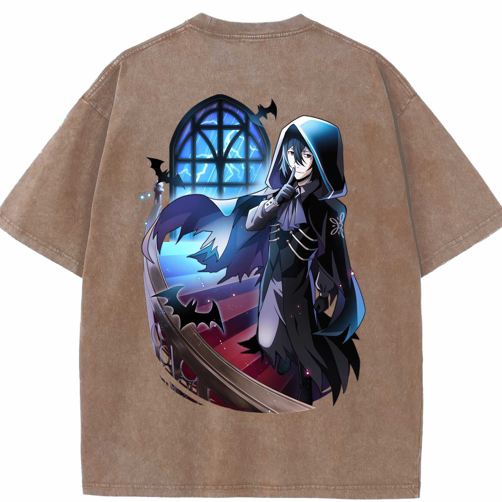 （画像用） 文豪ストレイドッグス Bungo Stray Dogs 綿100% ヴィンテージ風 半袖Tシャツ（背面プリント）
