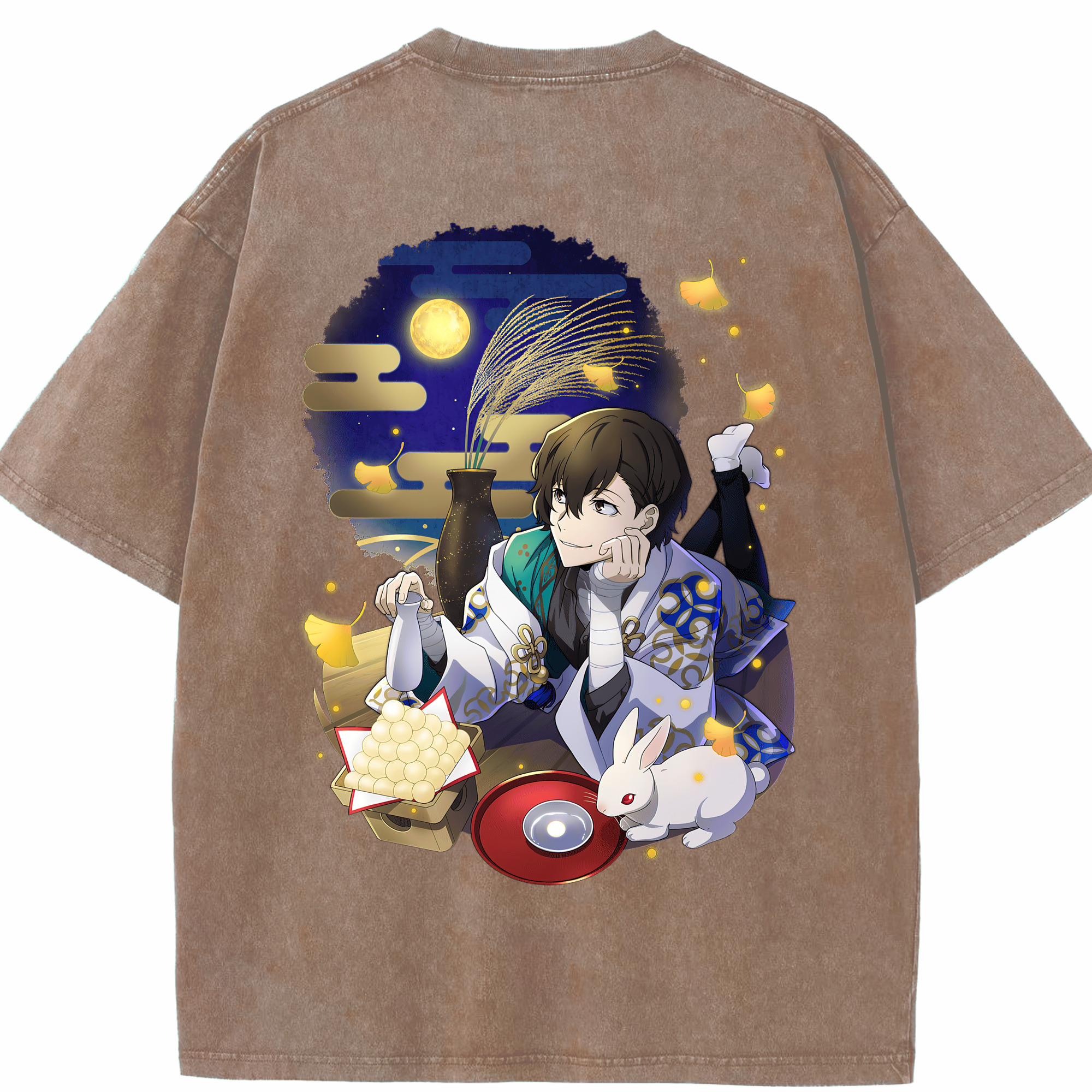（画像用） 文豪ストレイドッグス Bungo Stray Dogs 綿100% ヴィンテージ風 半袖Tシャツ（背面プリント）