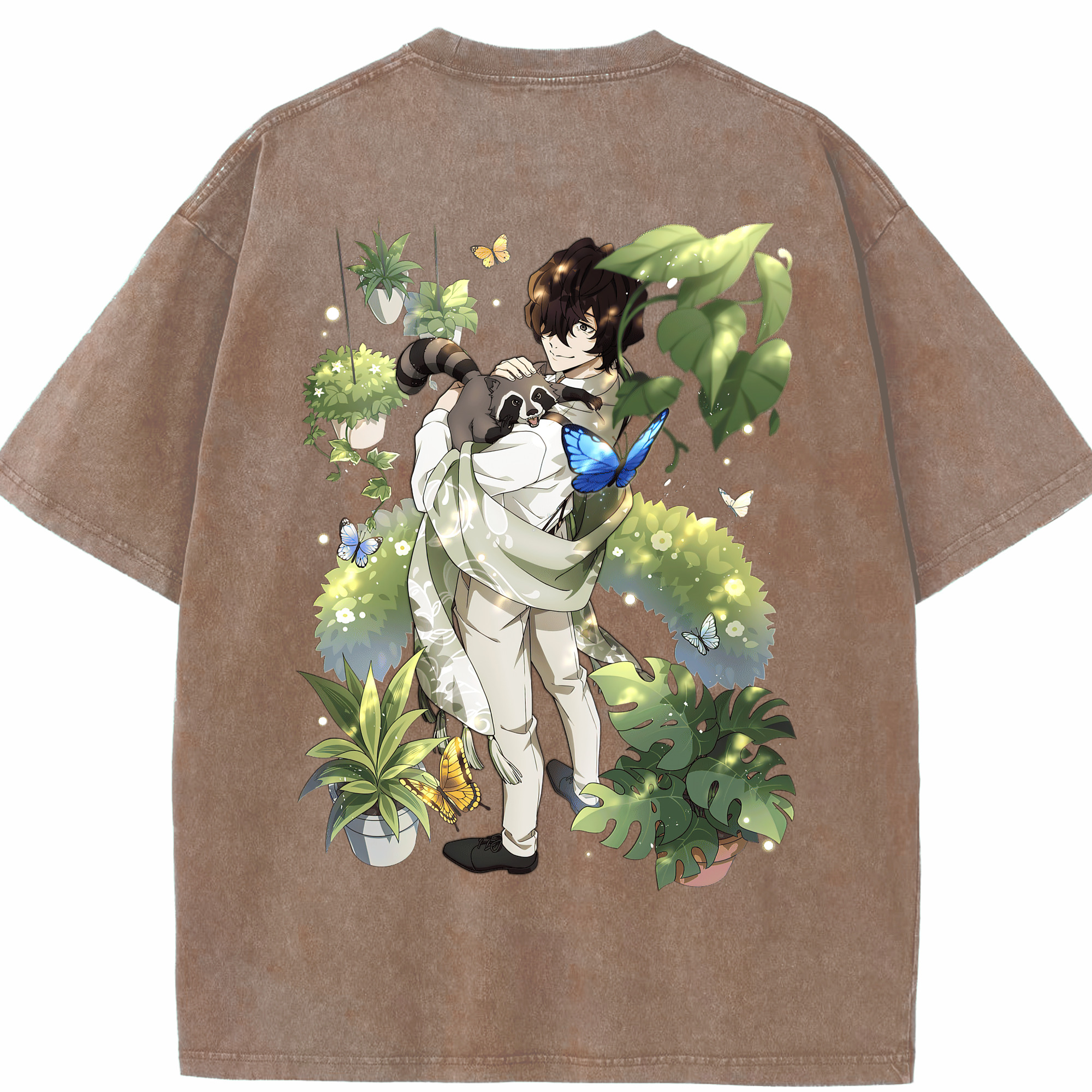 （画像用） 文豪ストレイドッグス Bungo Stray Dogs 綿100% ヴィンテージ風 半袖Tシャツ（背面プリント）