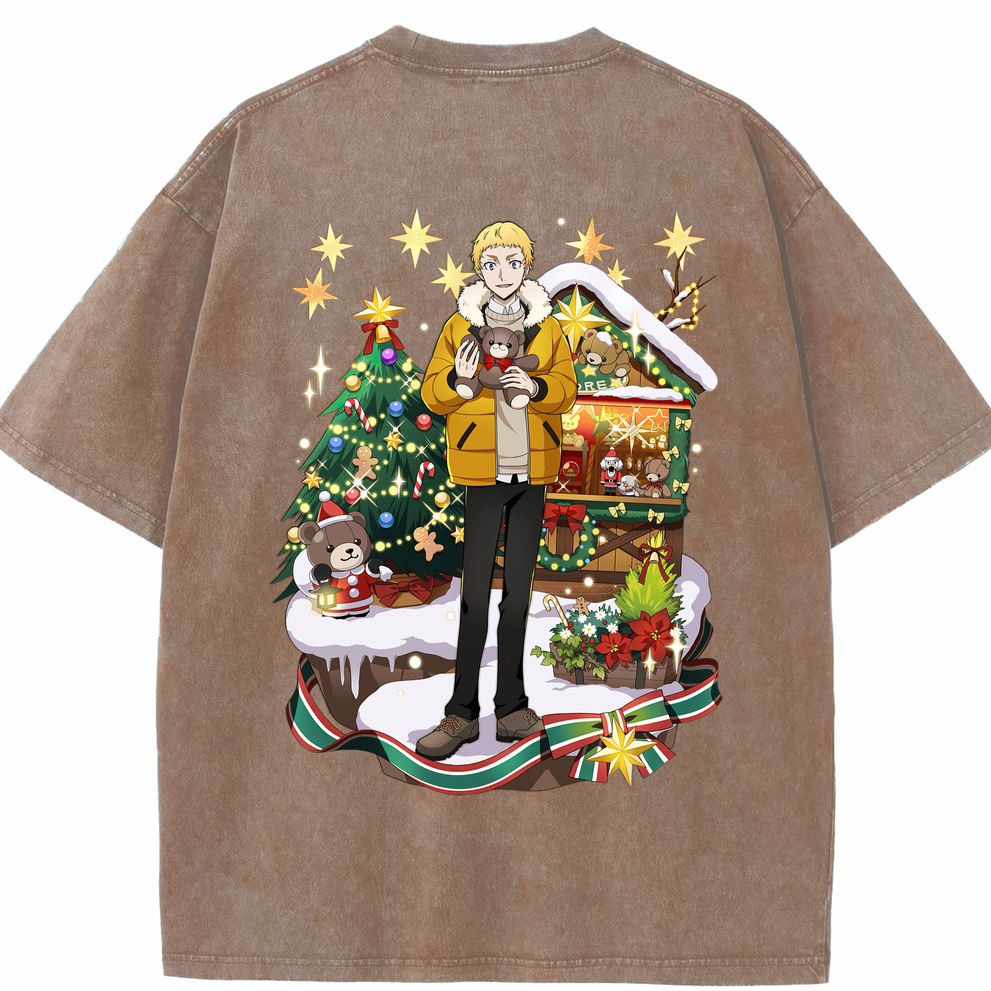 （画像用） 文豪ストレイドッグス Bungo Stray Dogs 綿100% ヴィンテージ風 半袖Tシャツ（背面プリント）