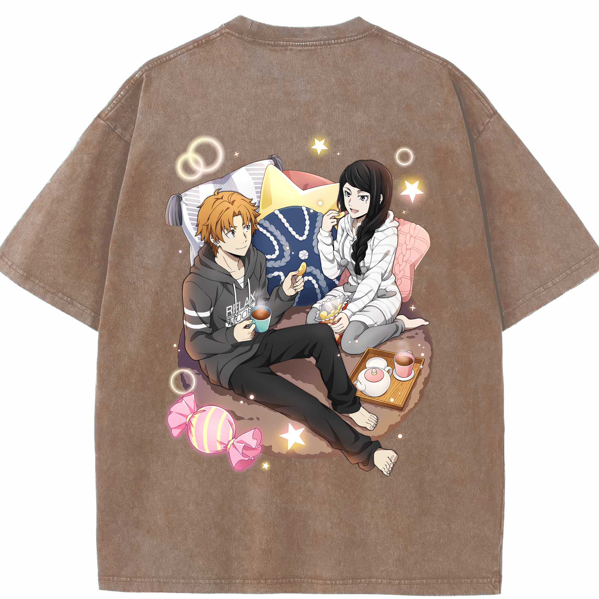 （画像用） 文豪ストレイドッグス Bungo Stray Dogs 綿100% ヴィンテージ風 半袖Tシャツ（背面プリント）