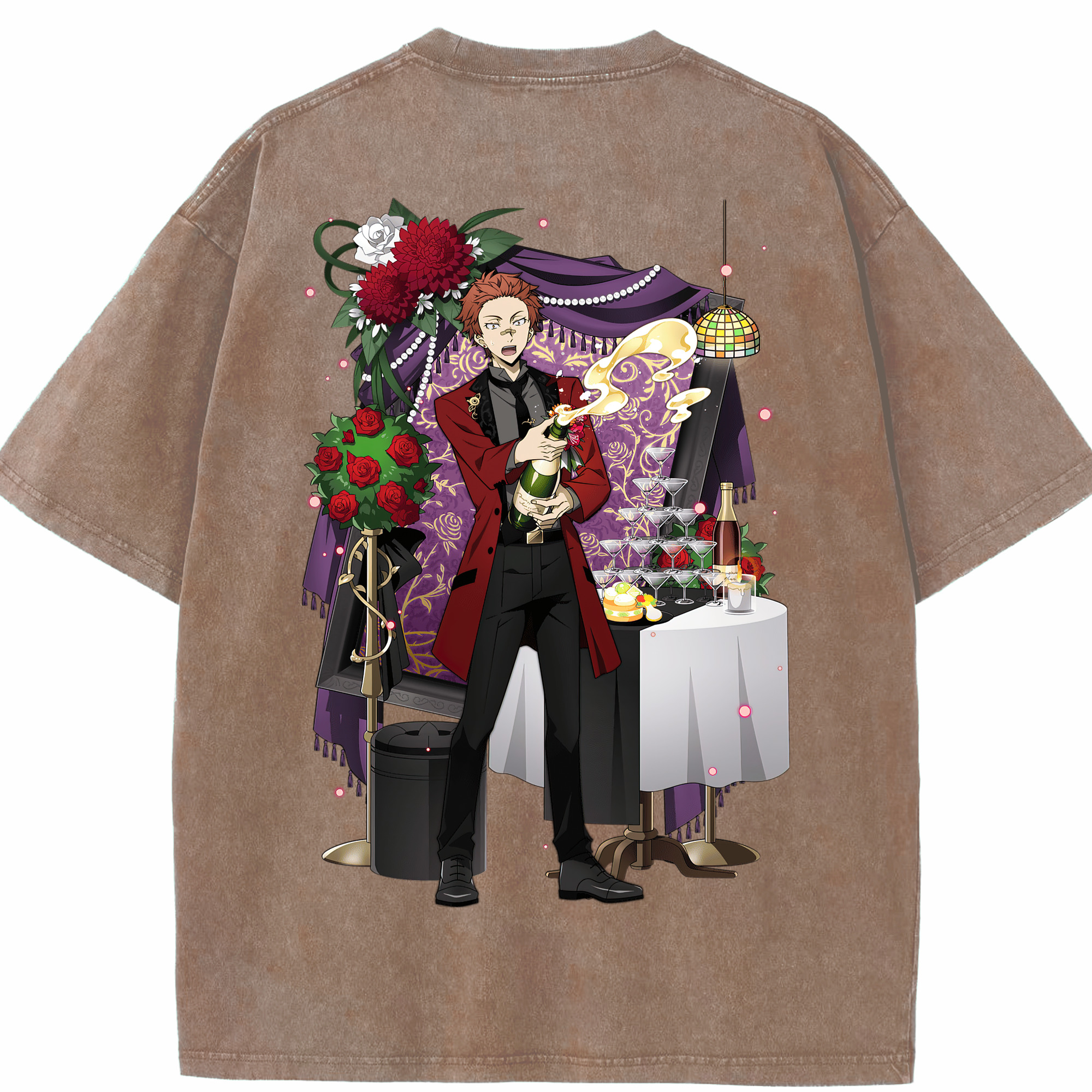（画像用） 文豪ストレイドッグス Bungo Stray Dogs 綿100% ヴィンテージ風 半袖Tシャツ（背面プリント）