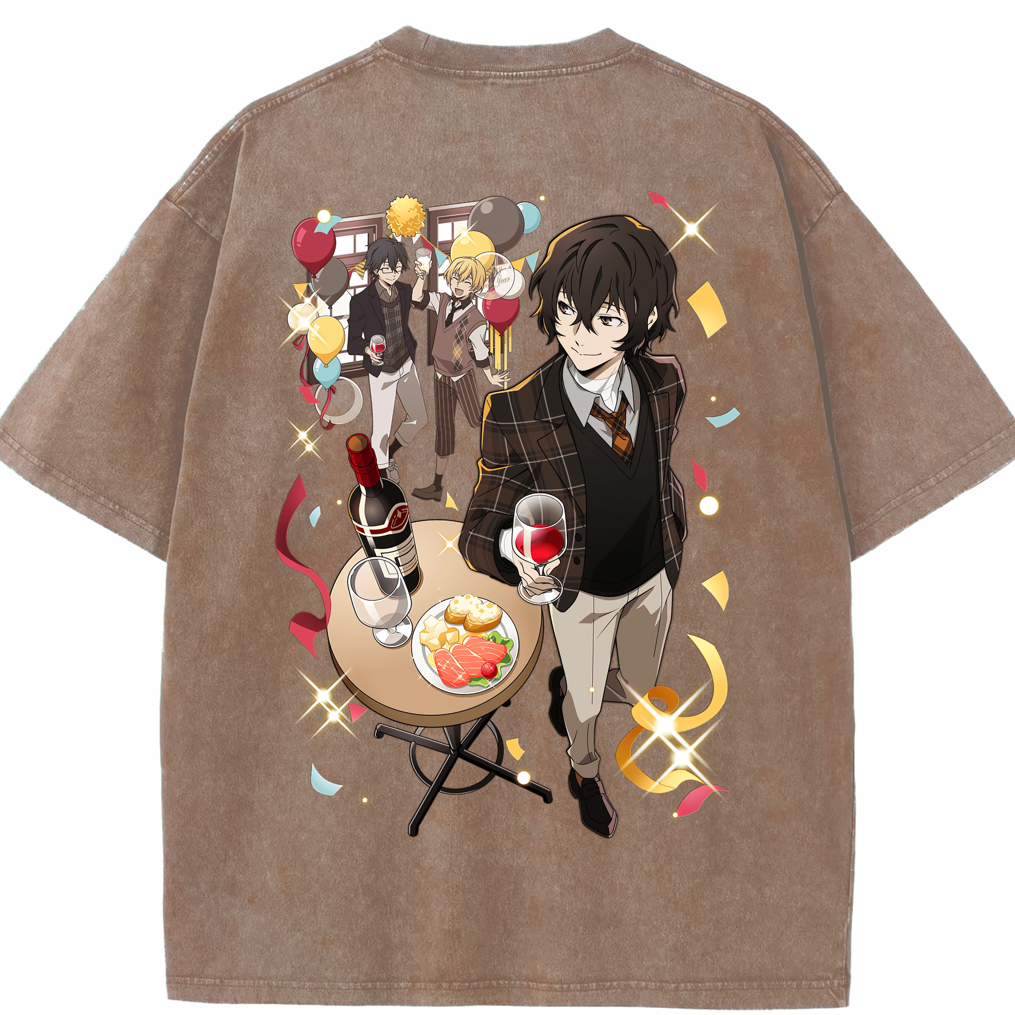 （画像用） 文豪ストレイドッグス Bungo Stray Dogs 綿100% ヴィンテージ風 半袖Tシャツ（背面プリント）