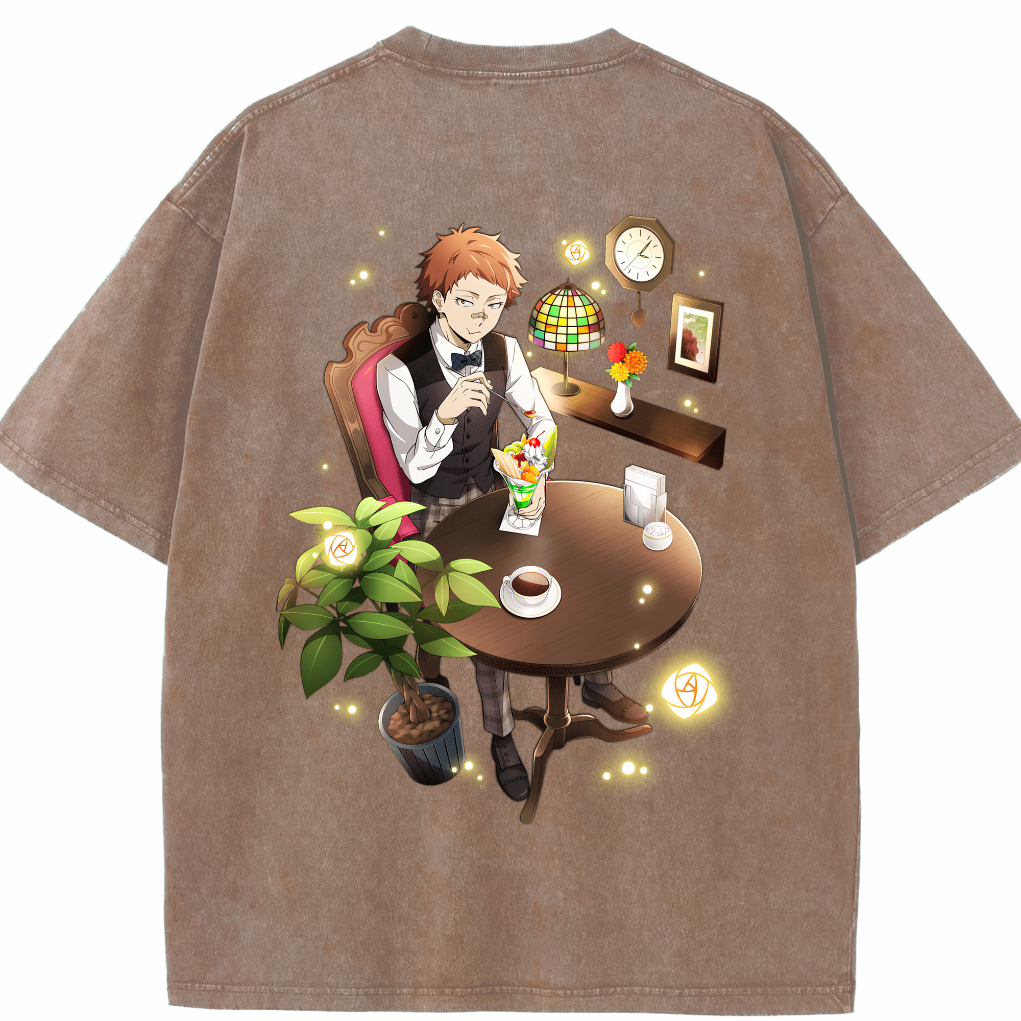 （画像用） 文豪ストレイドッグス Bungo Stray Dogs 綿100% ヴィンテージ風 半袖Tシャツ（背面プリント）