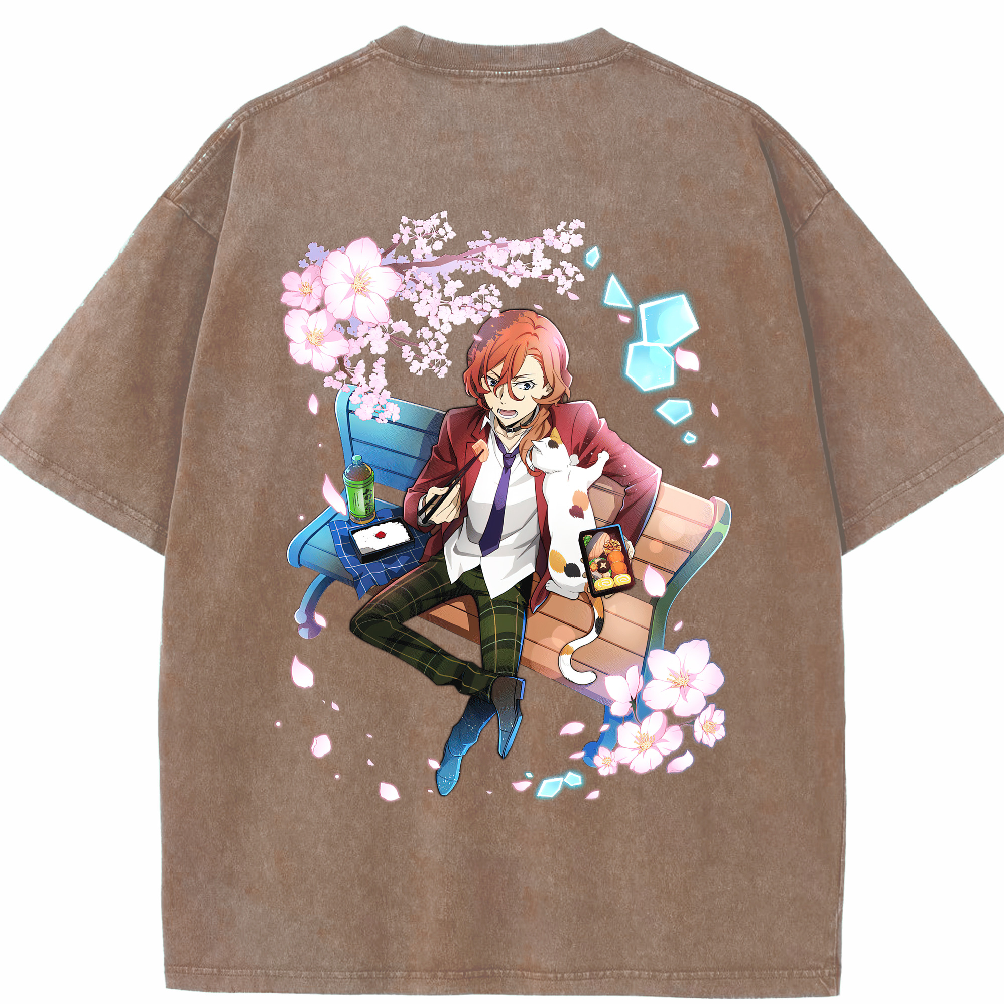 （画像用） 文豪ストレイドッグス Bungo Stray Dogs 綿100% ヴィンテージ風 半袖Tシャツ（背面プリント）