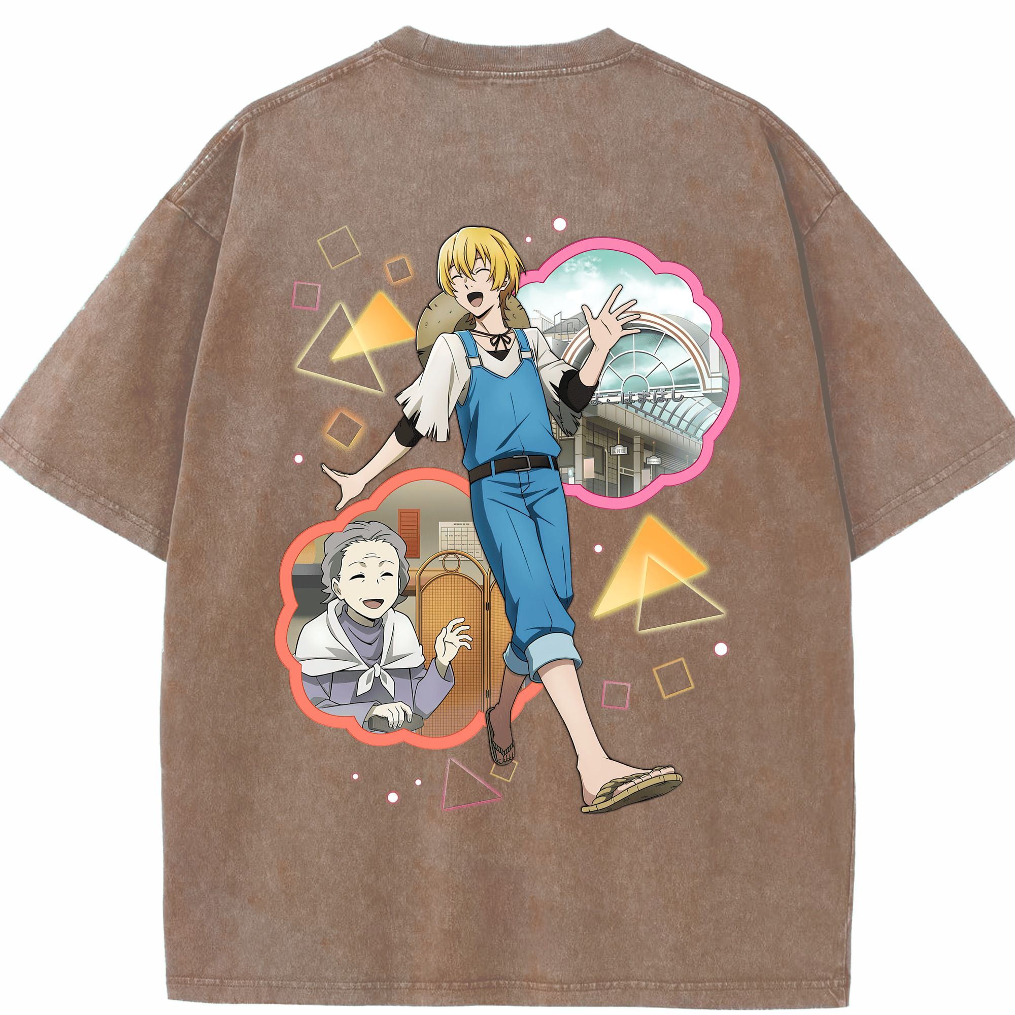 （画像用） 文豪ストレイドッグス Bungo Stray Dogs 綿100% ヴィンテージ風 半袖Tシャツ（背面プリント）