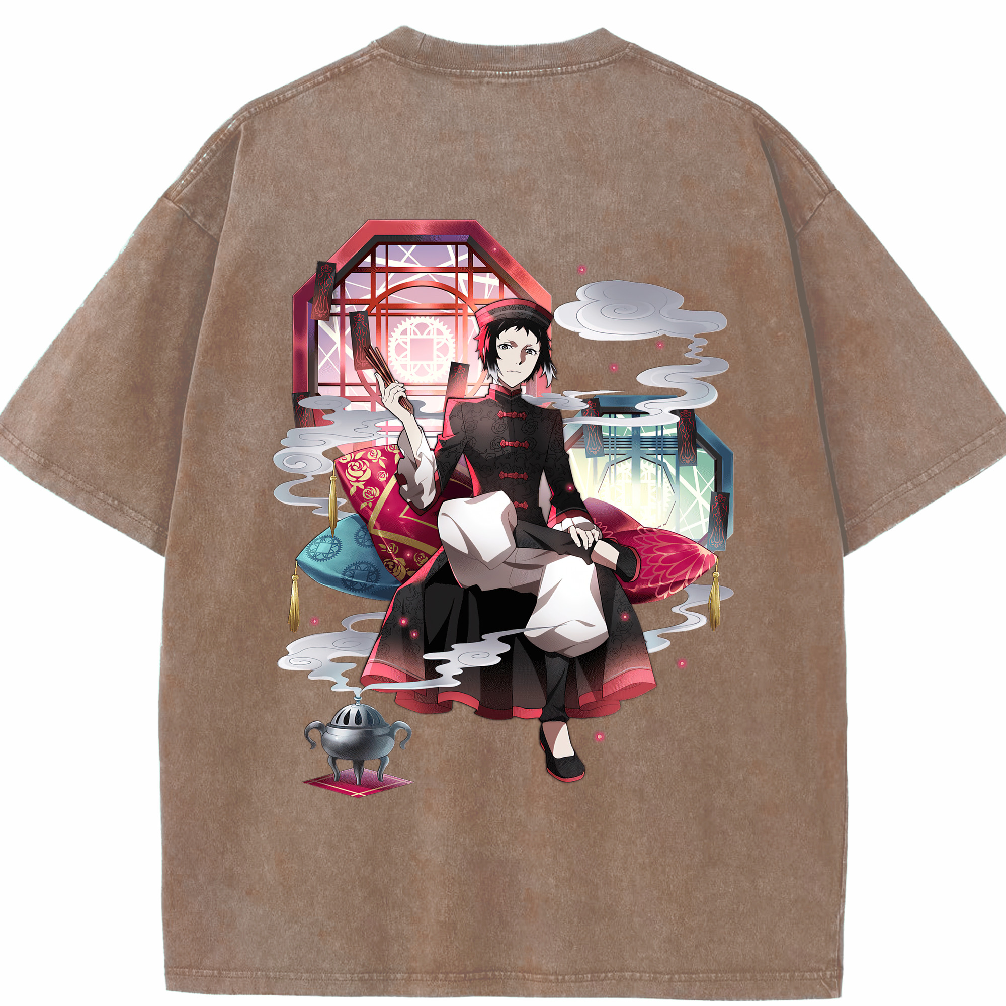 （画像用） 文豪ストレイドッグス Bungo Stray Dogs 綿100% ヴィンテージ風 半袖Tシャツ（背面プリント）