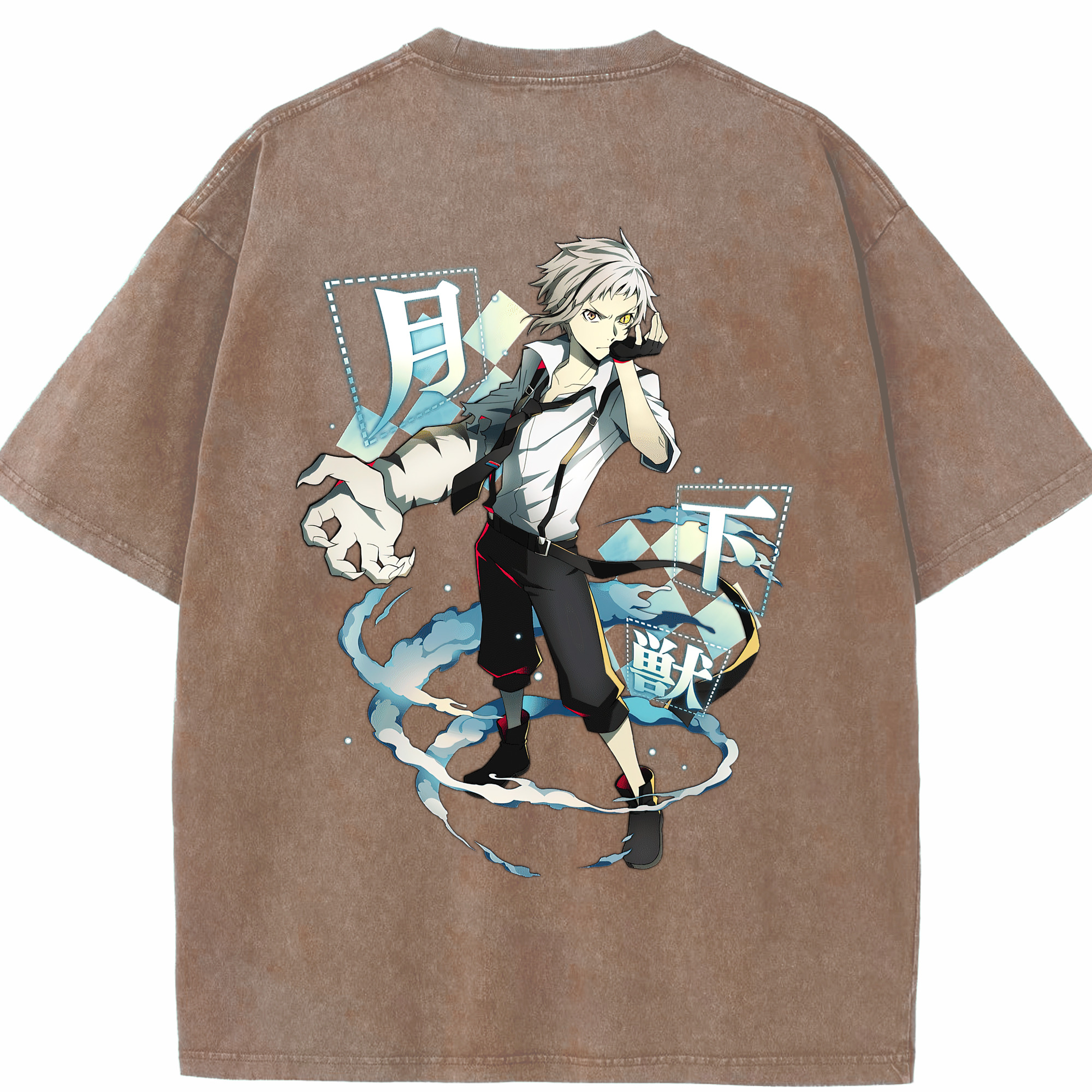 （画像用） 文豪ストレイドッグス Bungo Stray Dogs 綿100% ヴィンテージ風 半袖Tシャツ（背面プリント）
