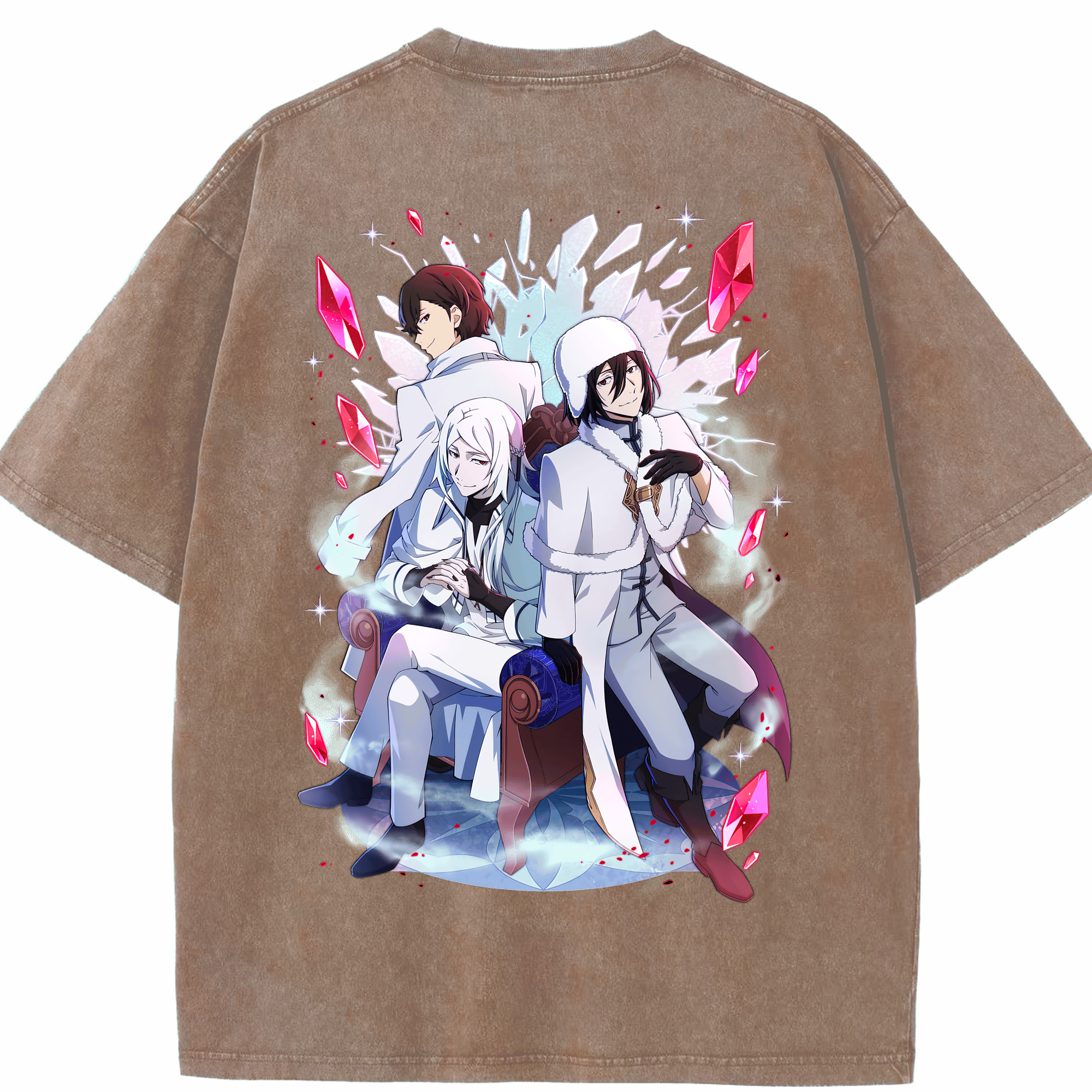 （画像用） 文豪ストレイドッグス Bungo Stray Dogs 綿100% ヴィンテージ風 半袖Tシャツ（背面プリント）