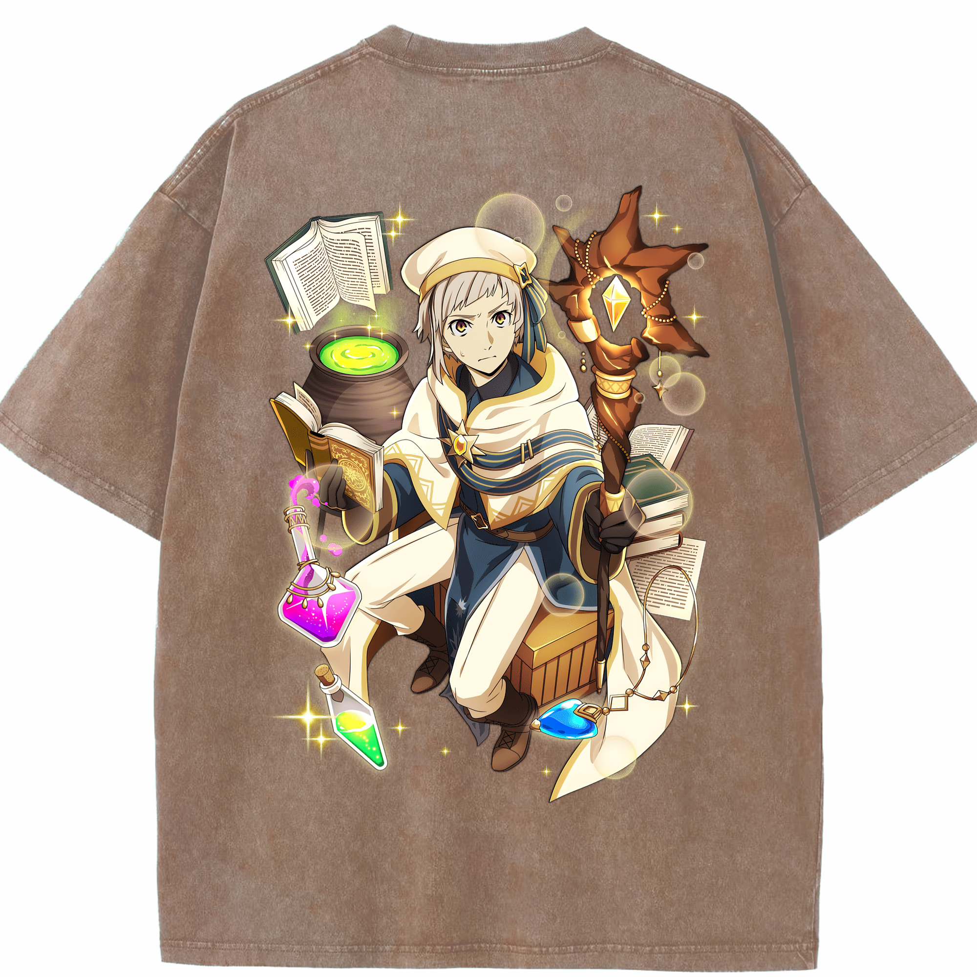 （画像用） 文豪ストレイドッグス Bungo Stray Dogs 綿100% ヴィンテージ風 半袖Tシャツ（背面プリント）
