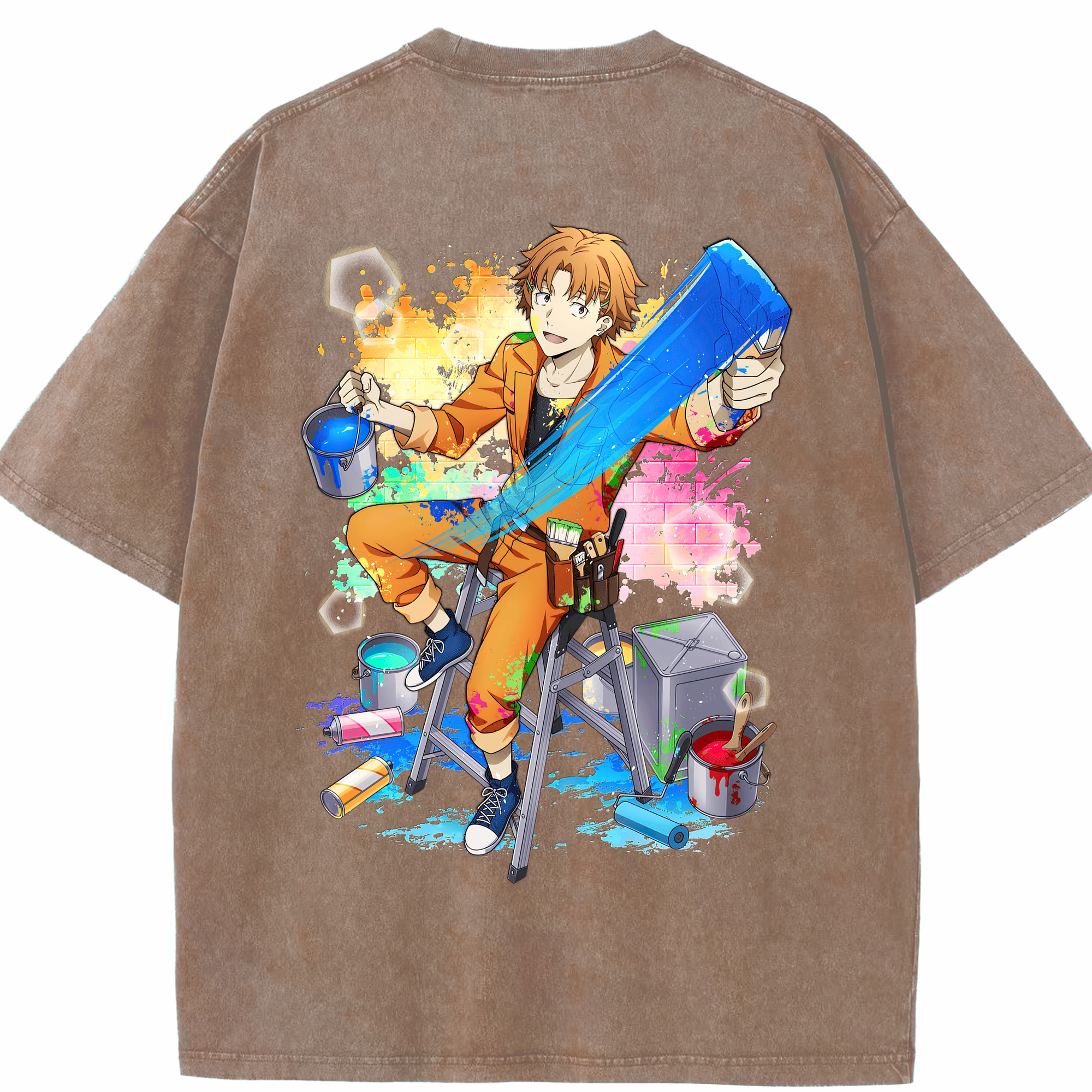 （画像用） 文豪ストレイドッグス Bungo Stray Dogs 綿100% ヴィンテージ風 半袖Tシャツ（背面プリント）