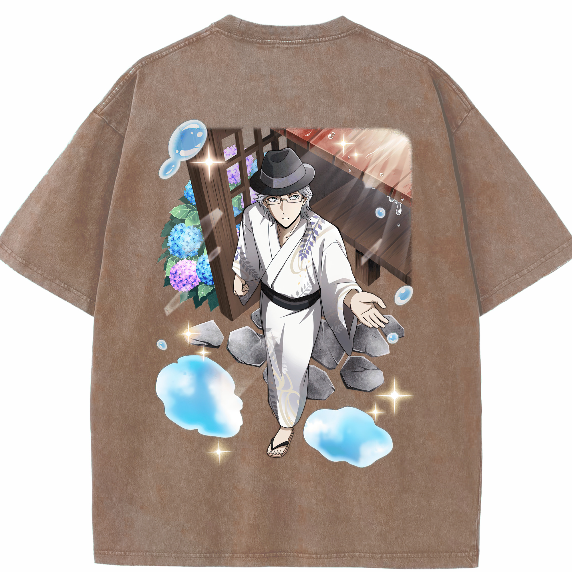 （画像用） 文豪ストレイドッグス Bungo Stray Dogs 綿100% ヴィンテージ風 半袖Tシャツ（背面プリント）