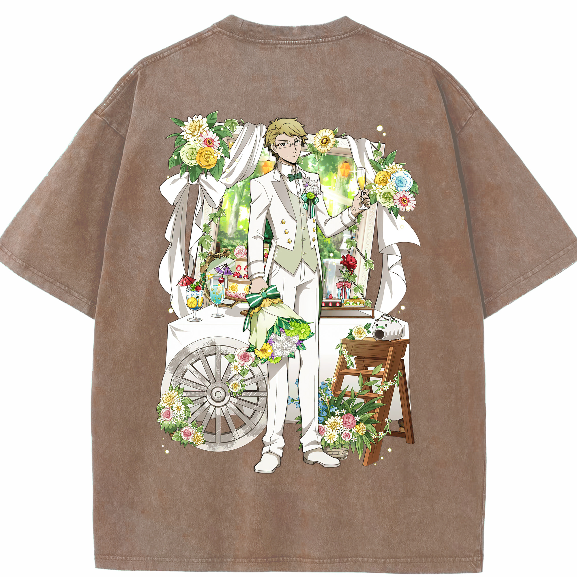（画像用） 文豪ストレイドッグス Bungo Stray Dogs 綿100% ヴィンテージ風 半袖Tシャツ（背面プリント）