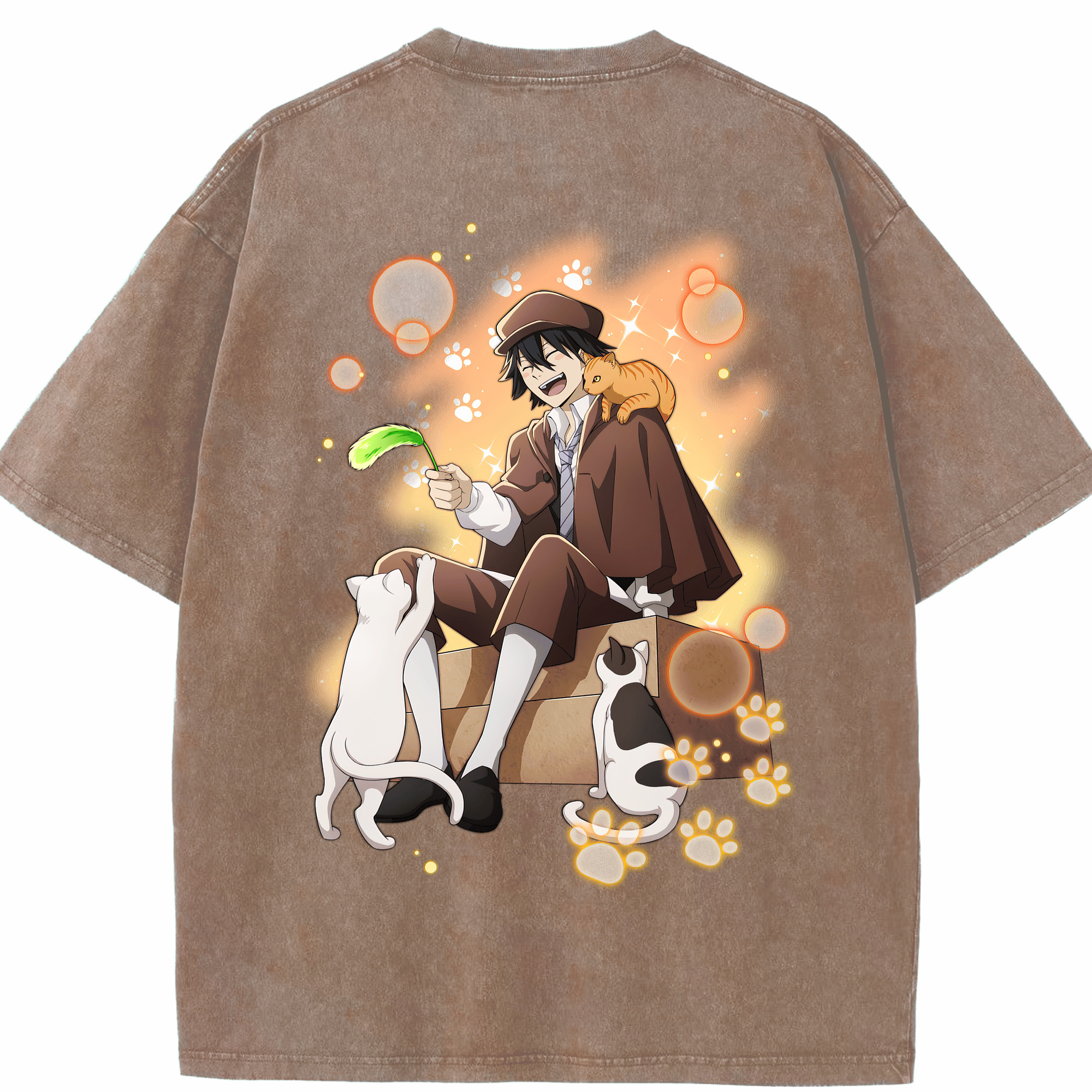 （画像用） 文豪ストレイドッグス Bungo Stray Dogs 綿100% ヴィンテージ風 半袖Tシャツ（背面プリント）