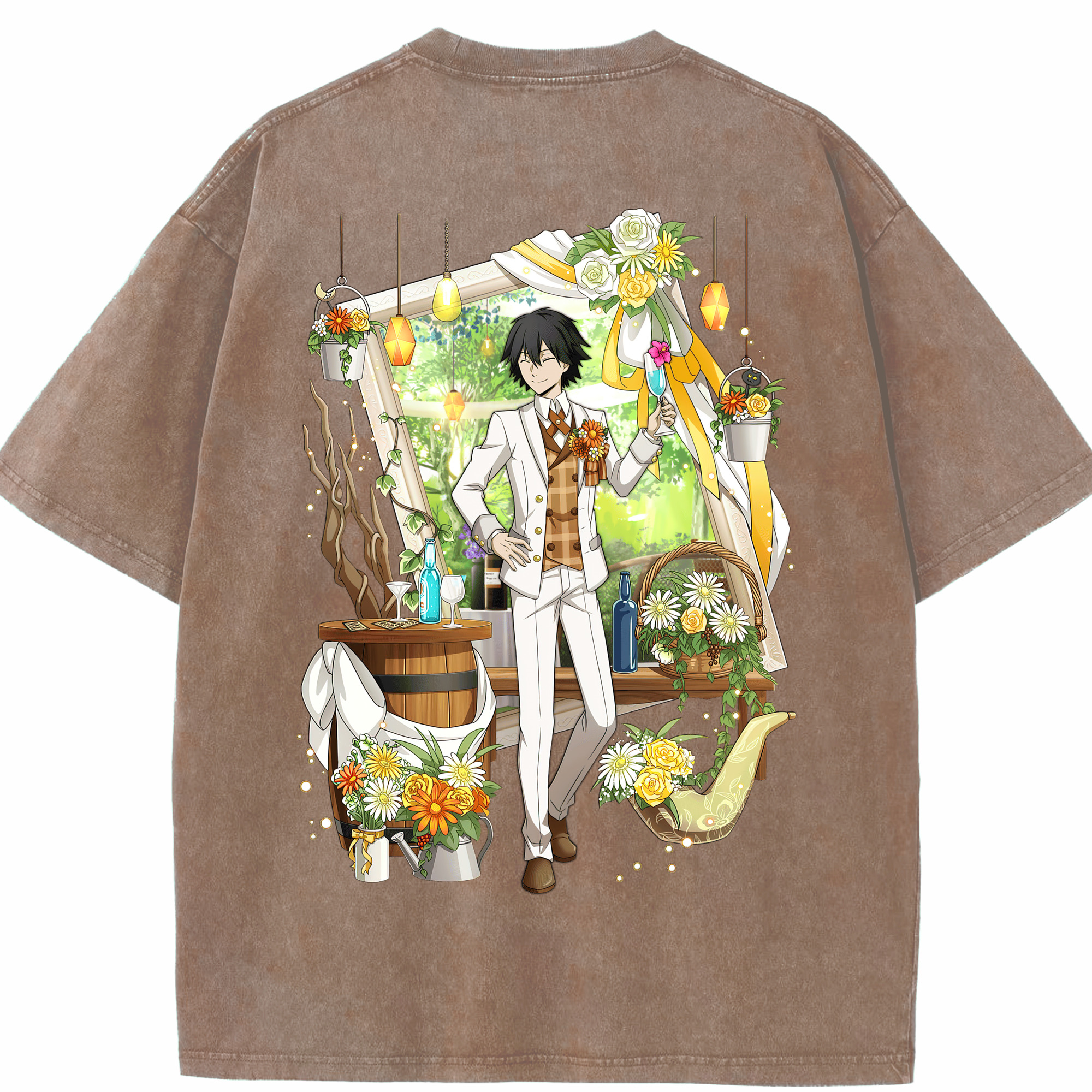 （画像用） 文豪ストレイドッグス Bungo Stray Dogs 綿100% ヴィンテージ風 半袖Tシャツ（背面プリント）